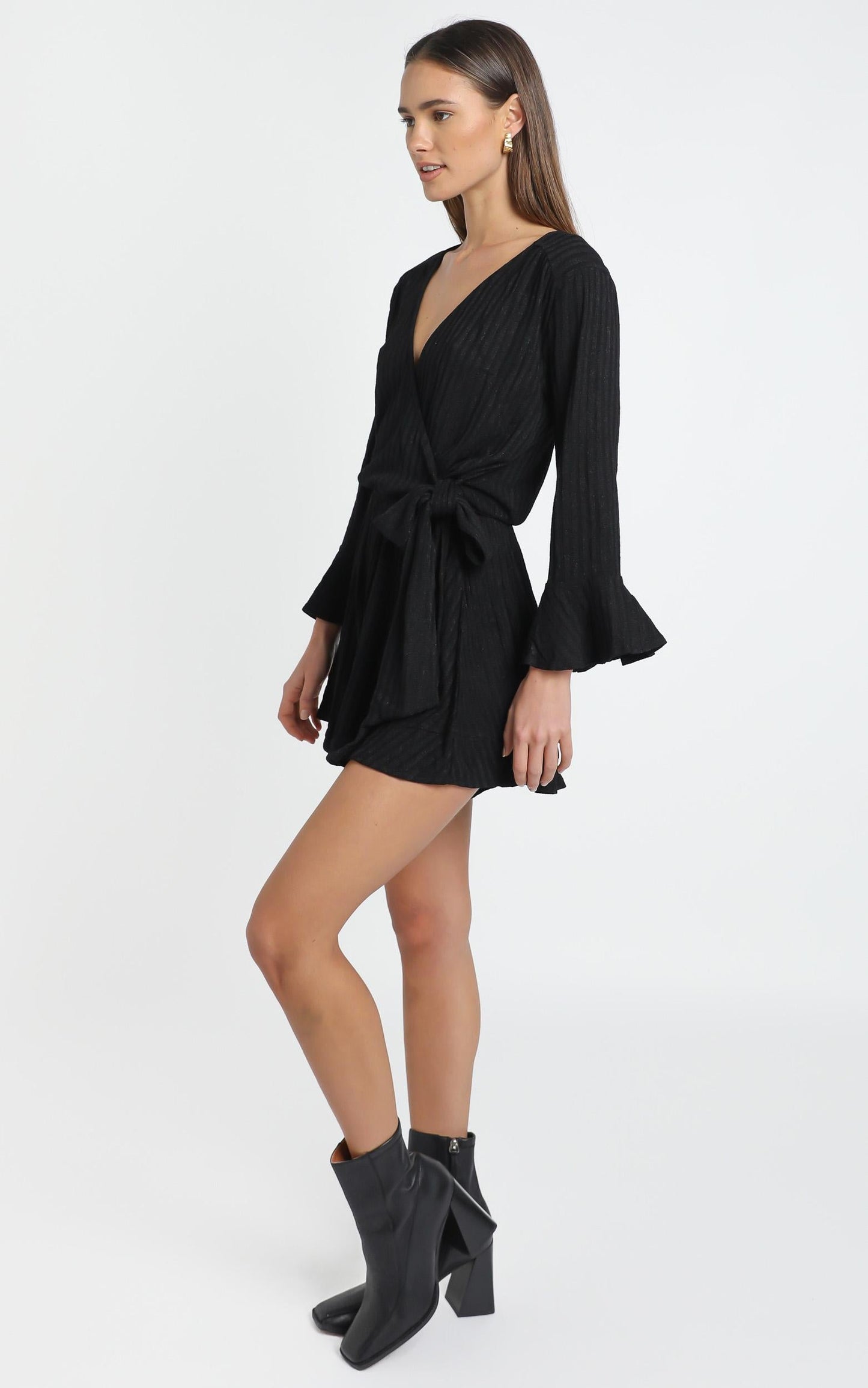New and Fresh Playsuit in Black Rib