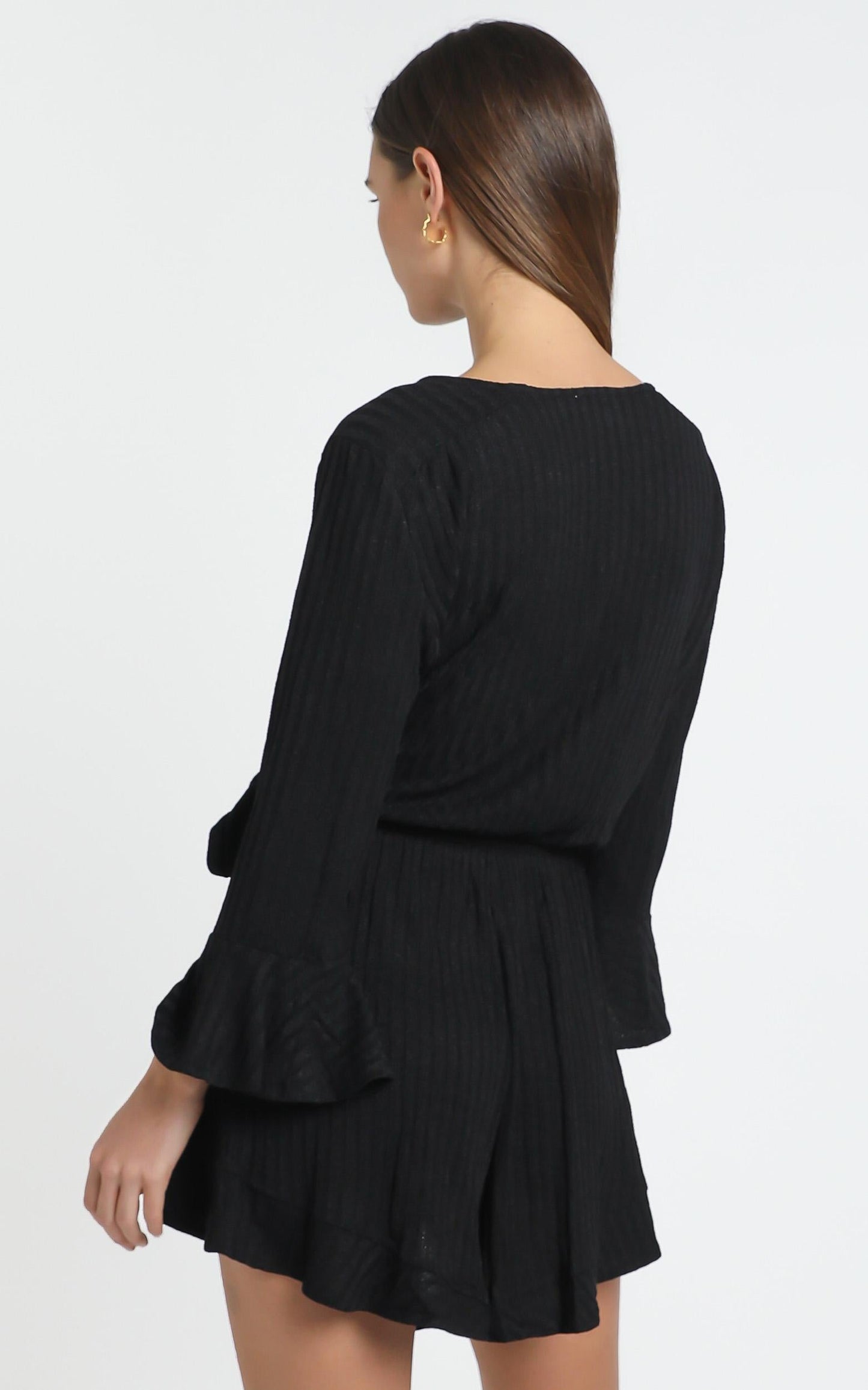 New and Fresh Playsuit in Black Rib
