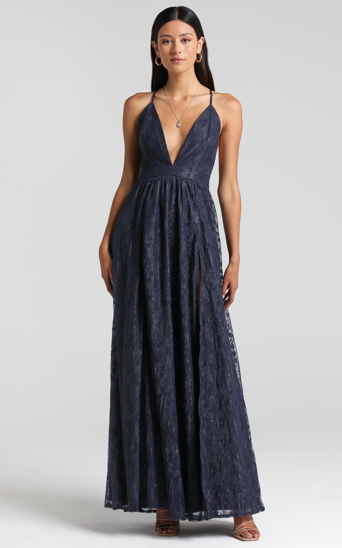 See Some Places Dress in Navy Lace