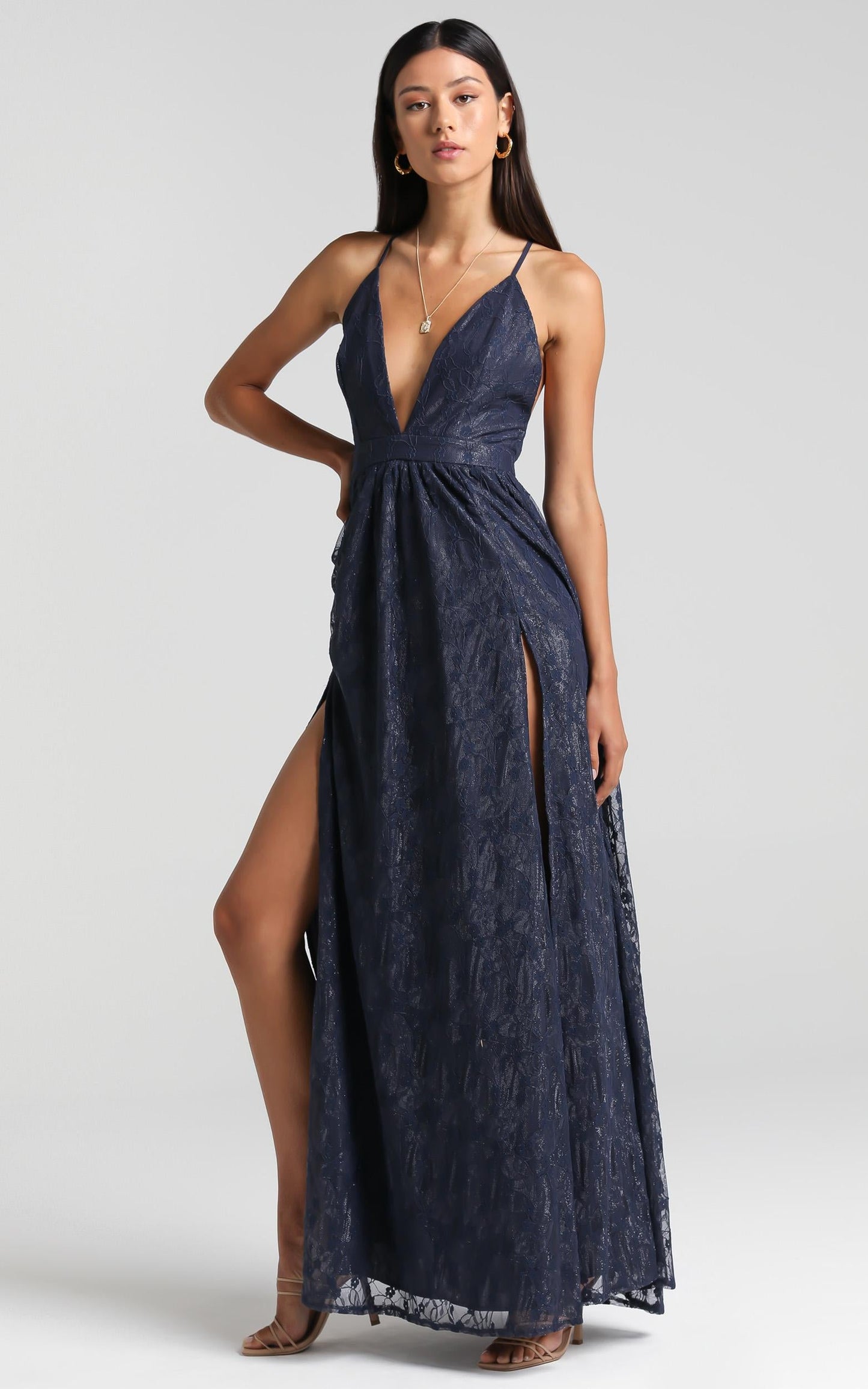 See Some Places Dress in Navy Lace