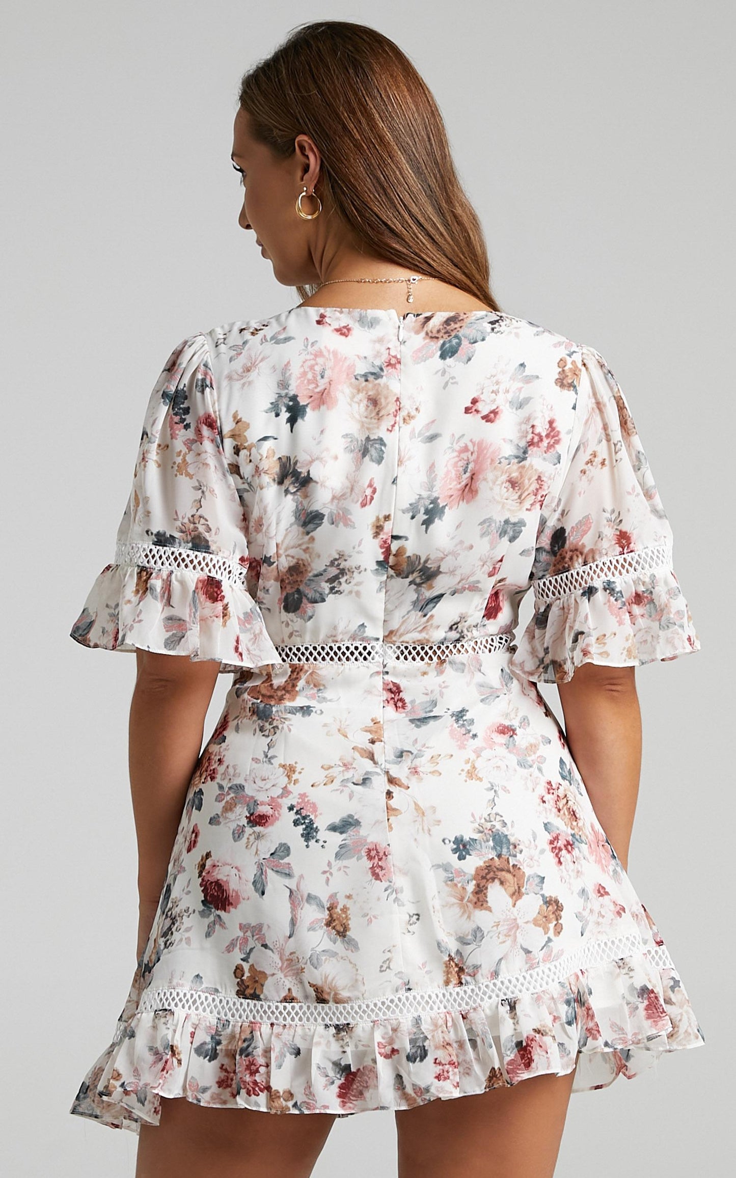 My Darkest Night Dress in White Floral