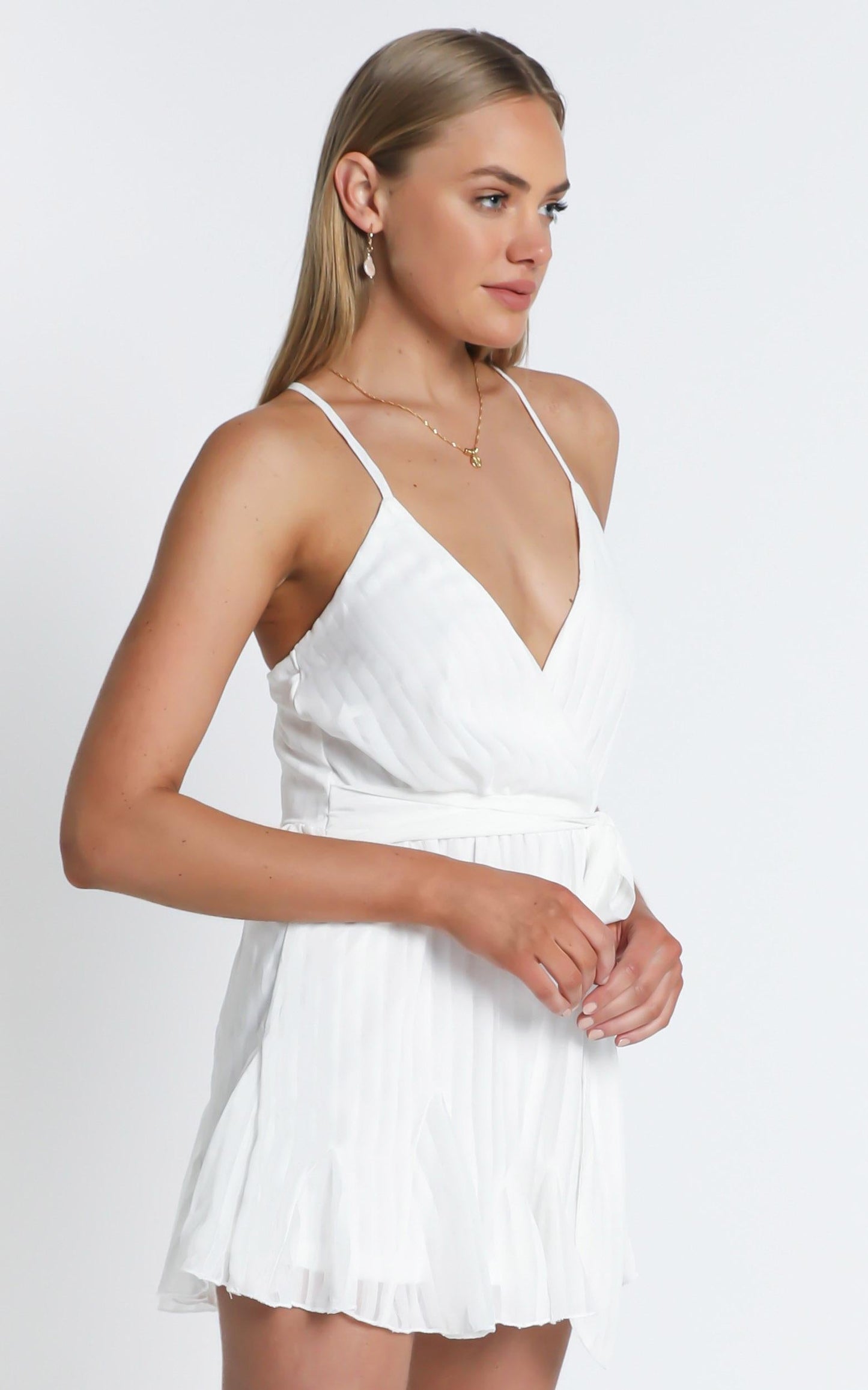 Following The Stars Playsuit In White