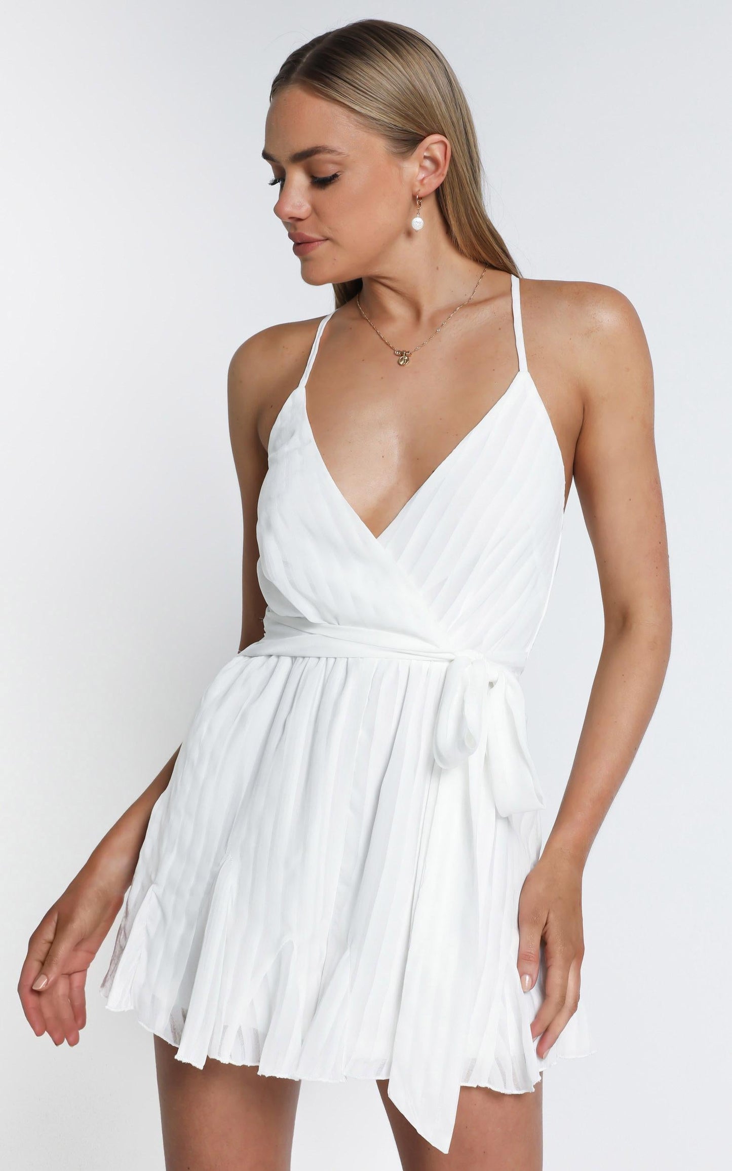 Following The Stars Playsuit In White