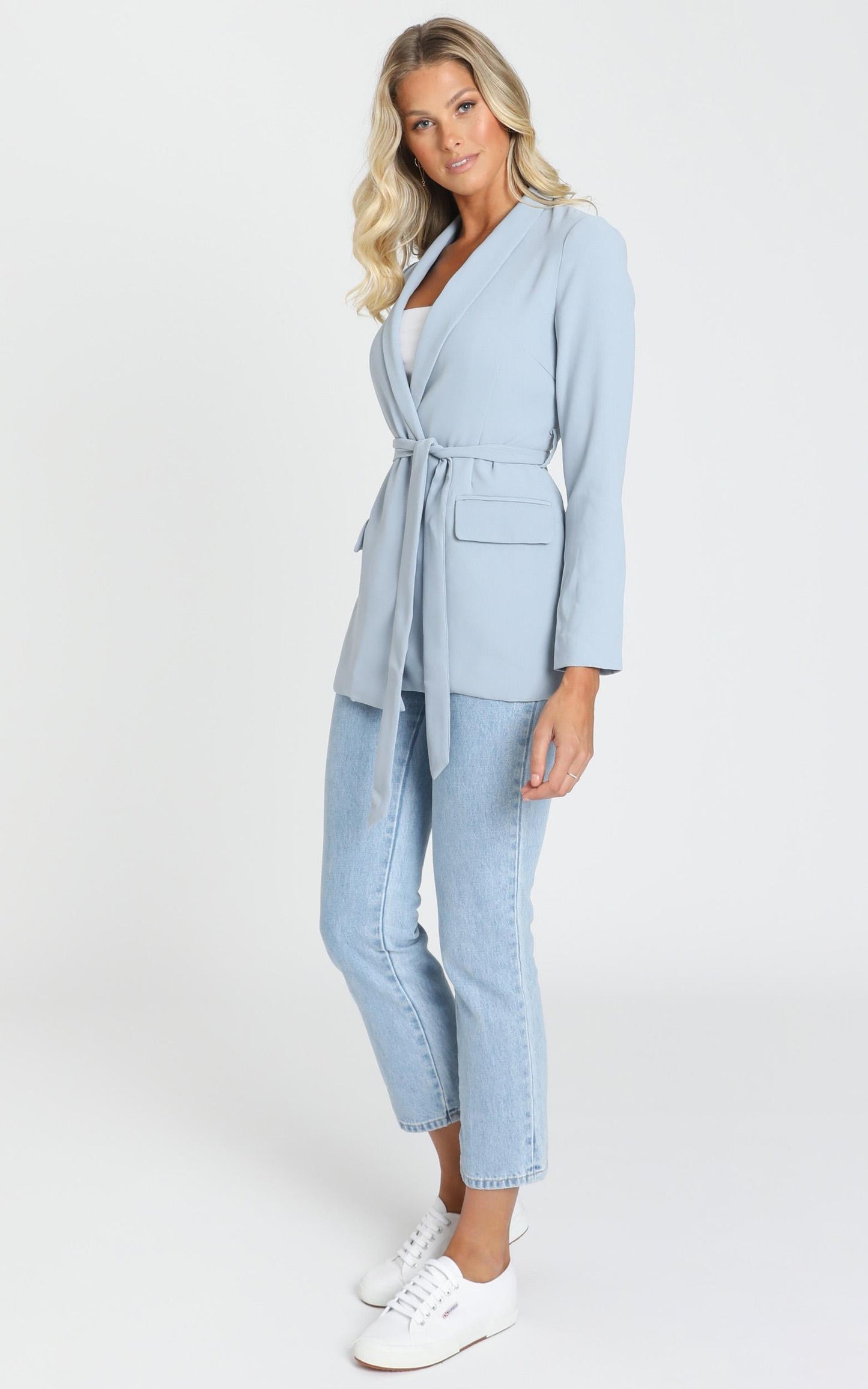 Action Needed Blazer In Powder Blue