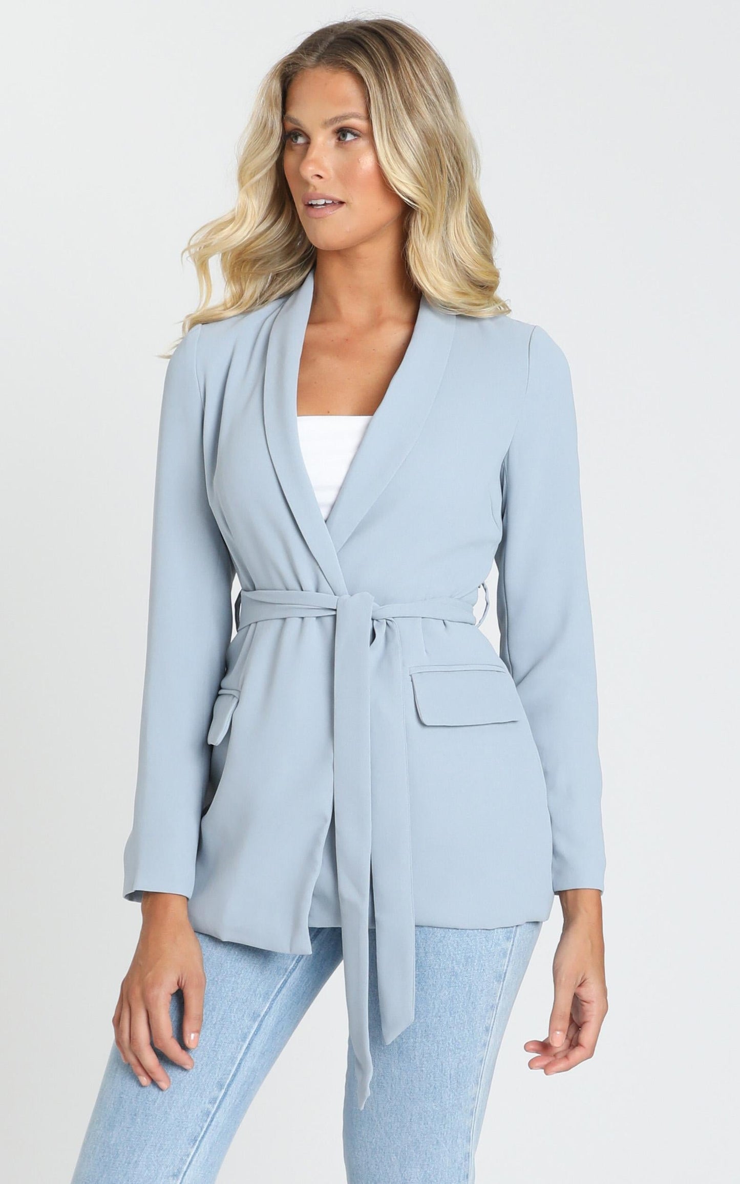 Action Needed Blazer In Powder Blue