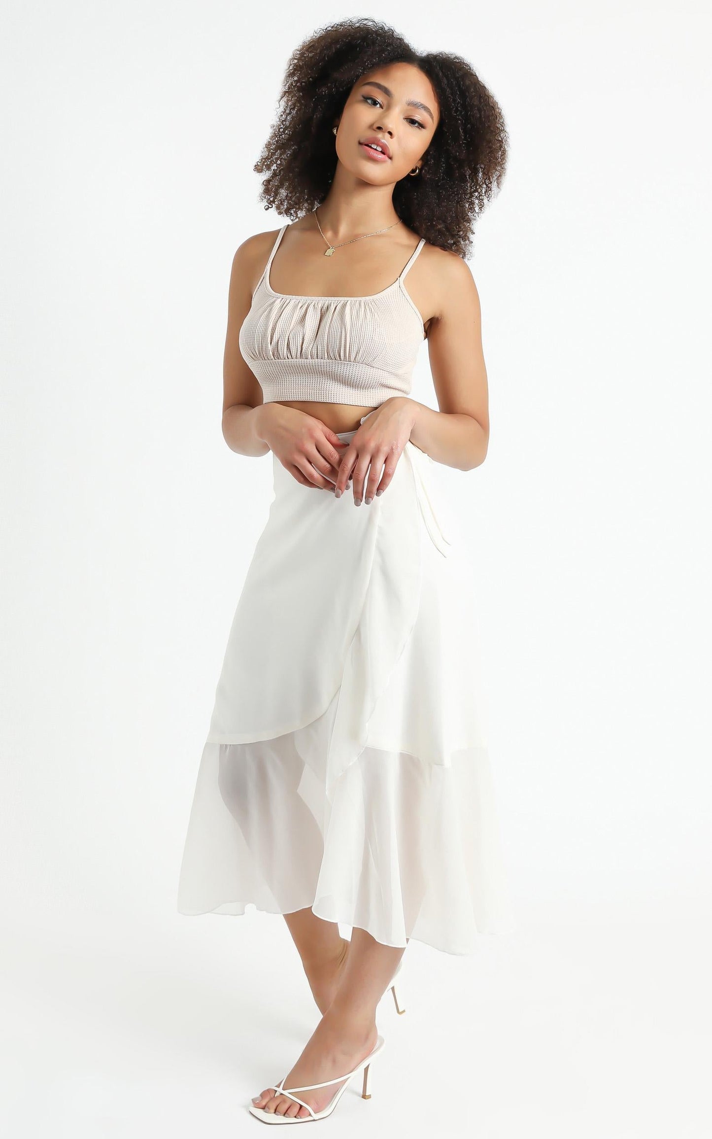Add To The Mix Skirt in White