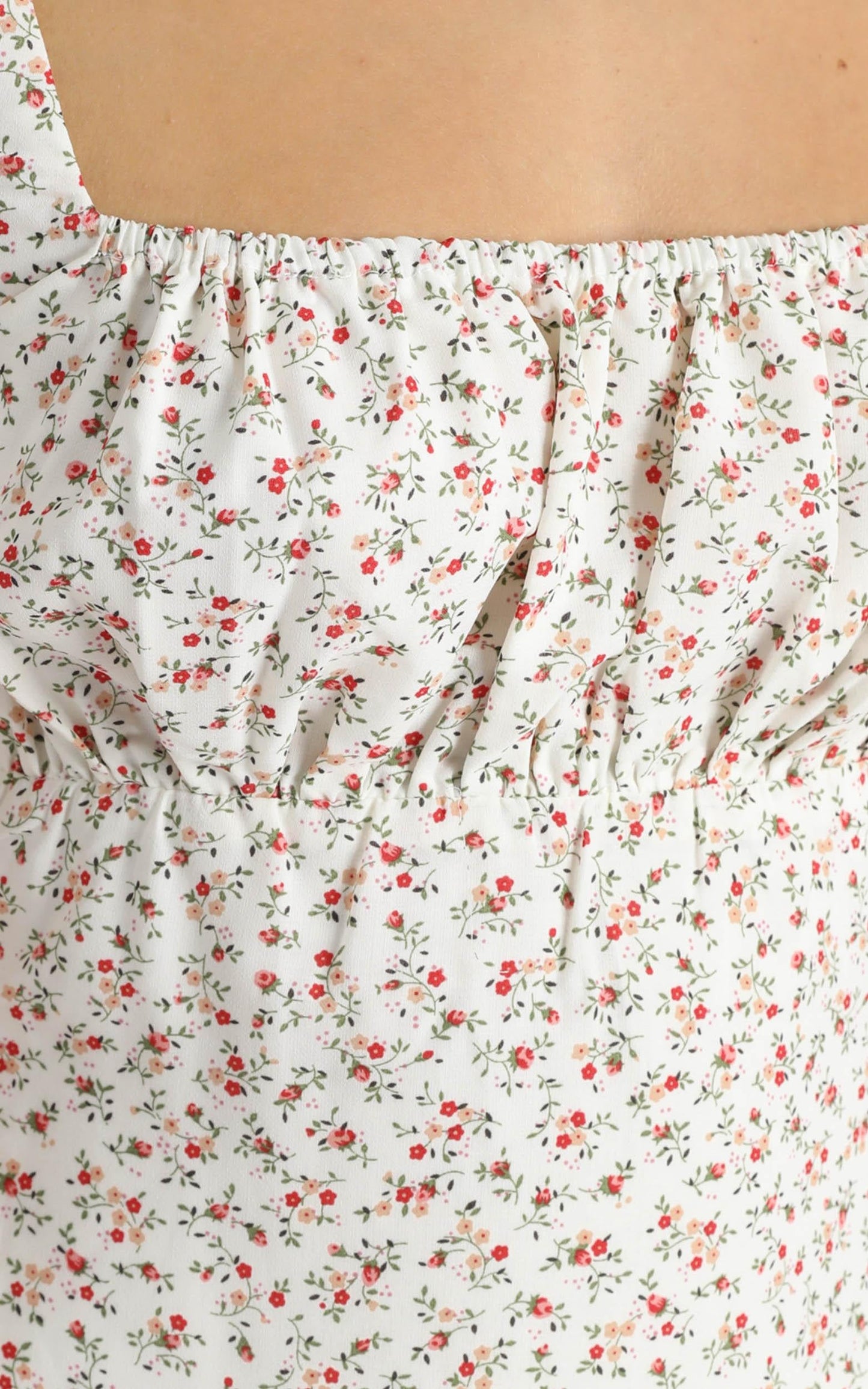Skipping By Dress In White Floral