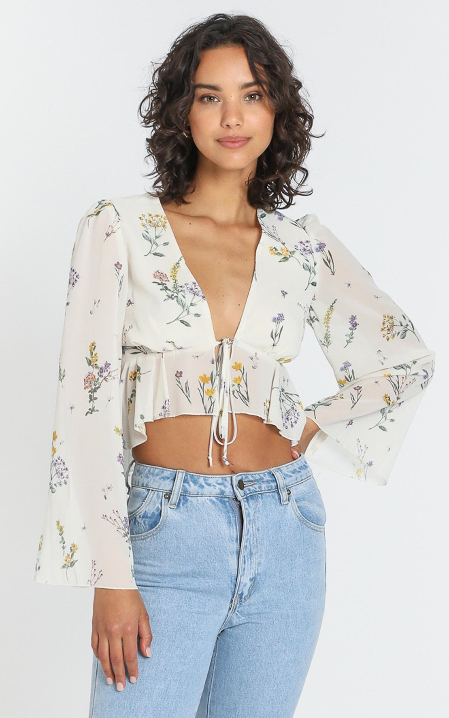 Dance It Out Top in Botanical Floral