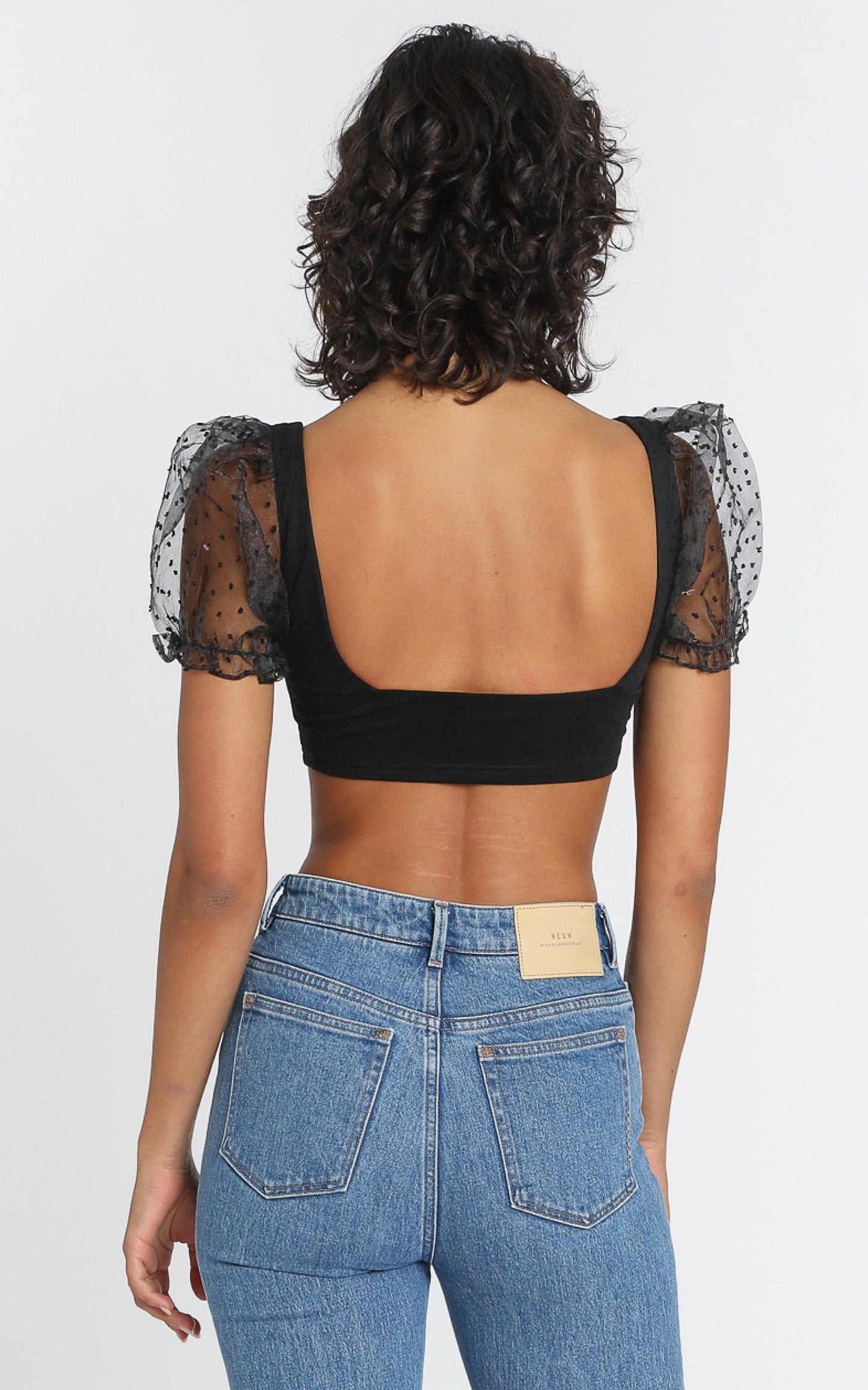 Light Hearted Crop Top In black