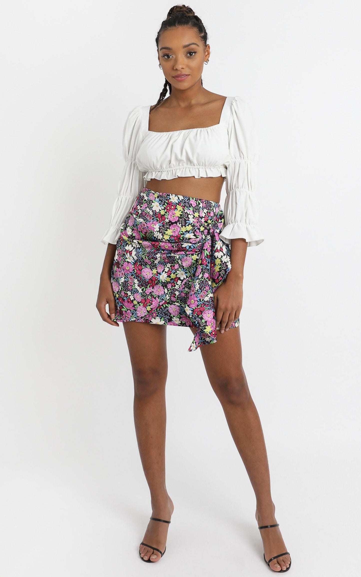 Becky Mini Skirt in Forest Floral