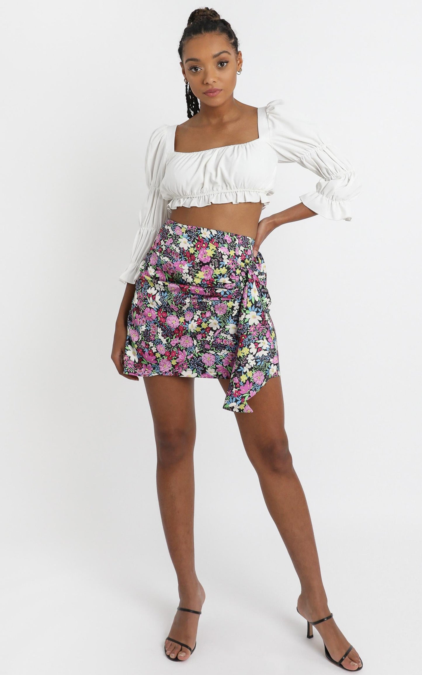 Becky Mini Skirt in Forest Floral