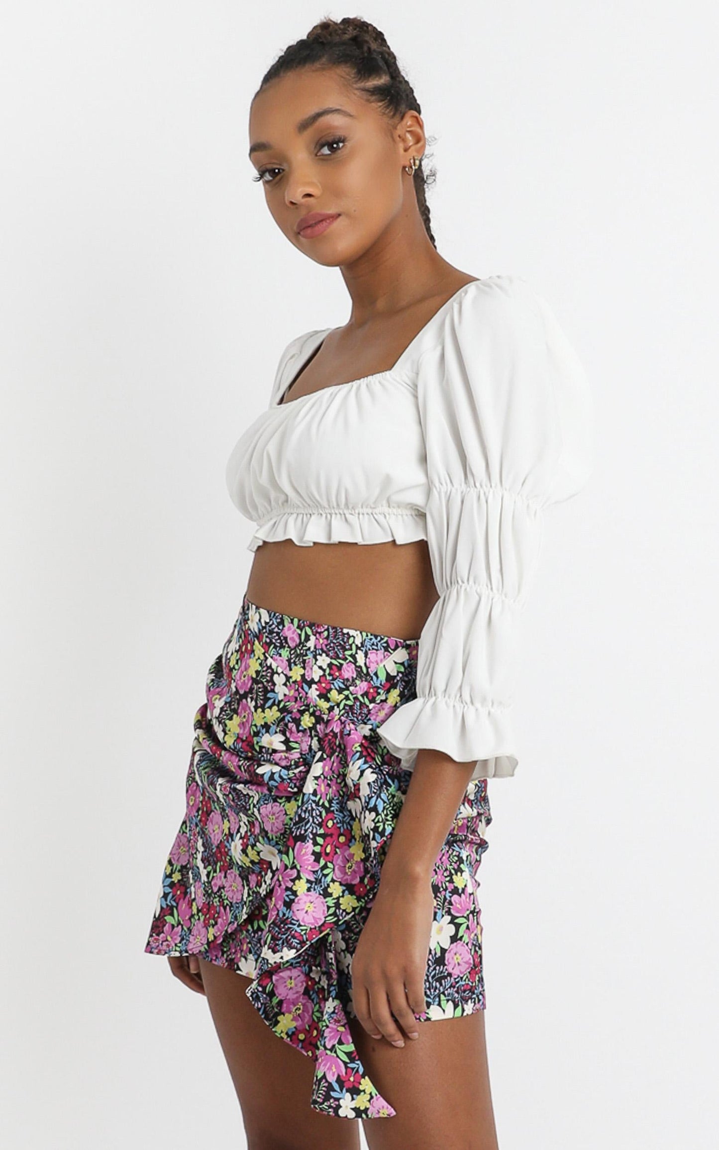 Becky Mini Skirt in Forest Floral
