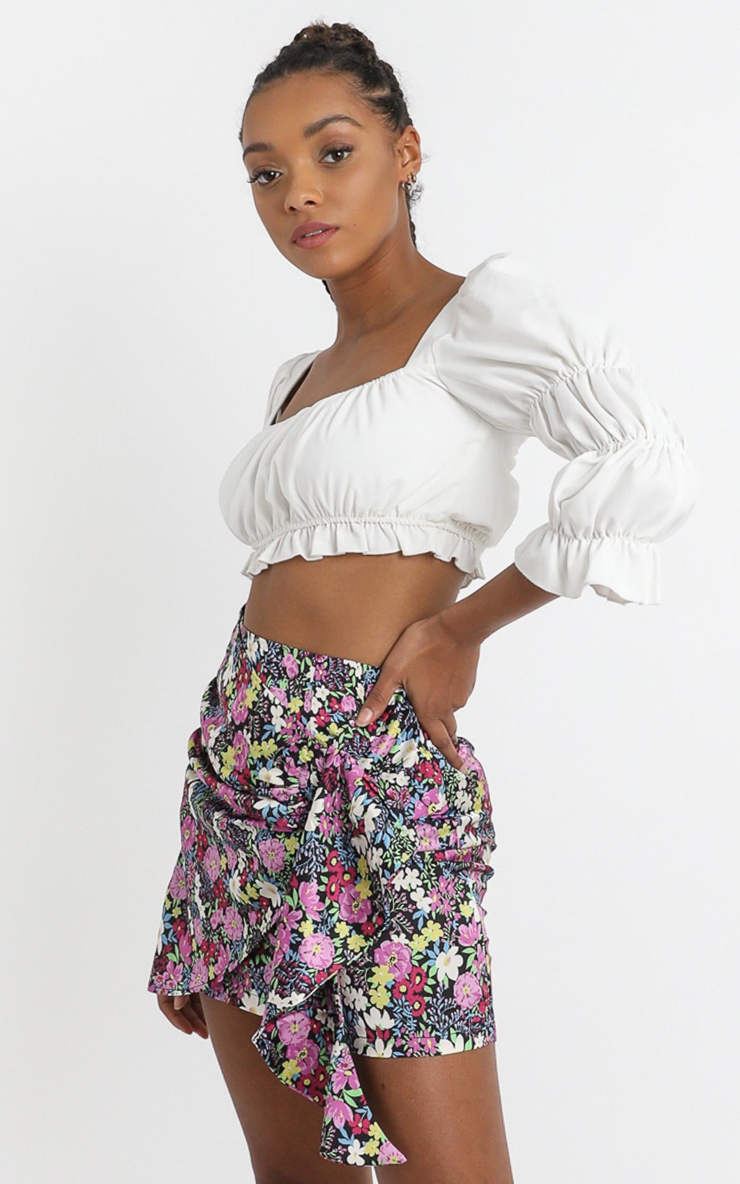 Becky Mini Skirt in Forest Floral