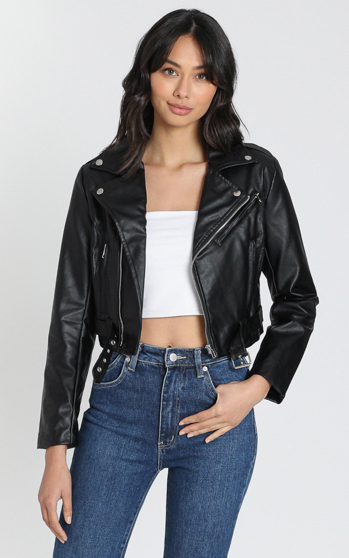 Arrow Jacket in Black Leatherette