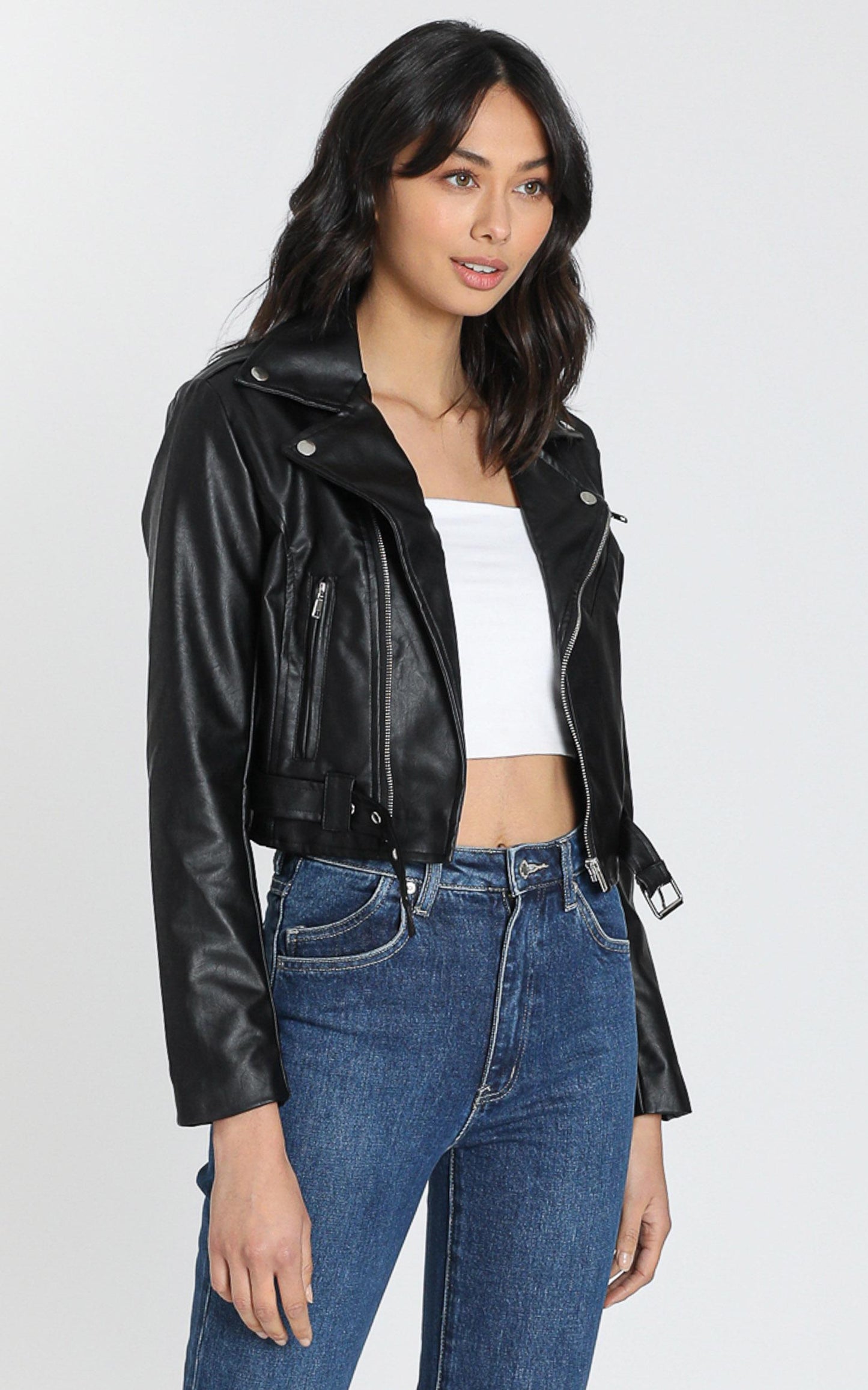 Arrow Jacket in Black Leatherette