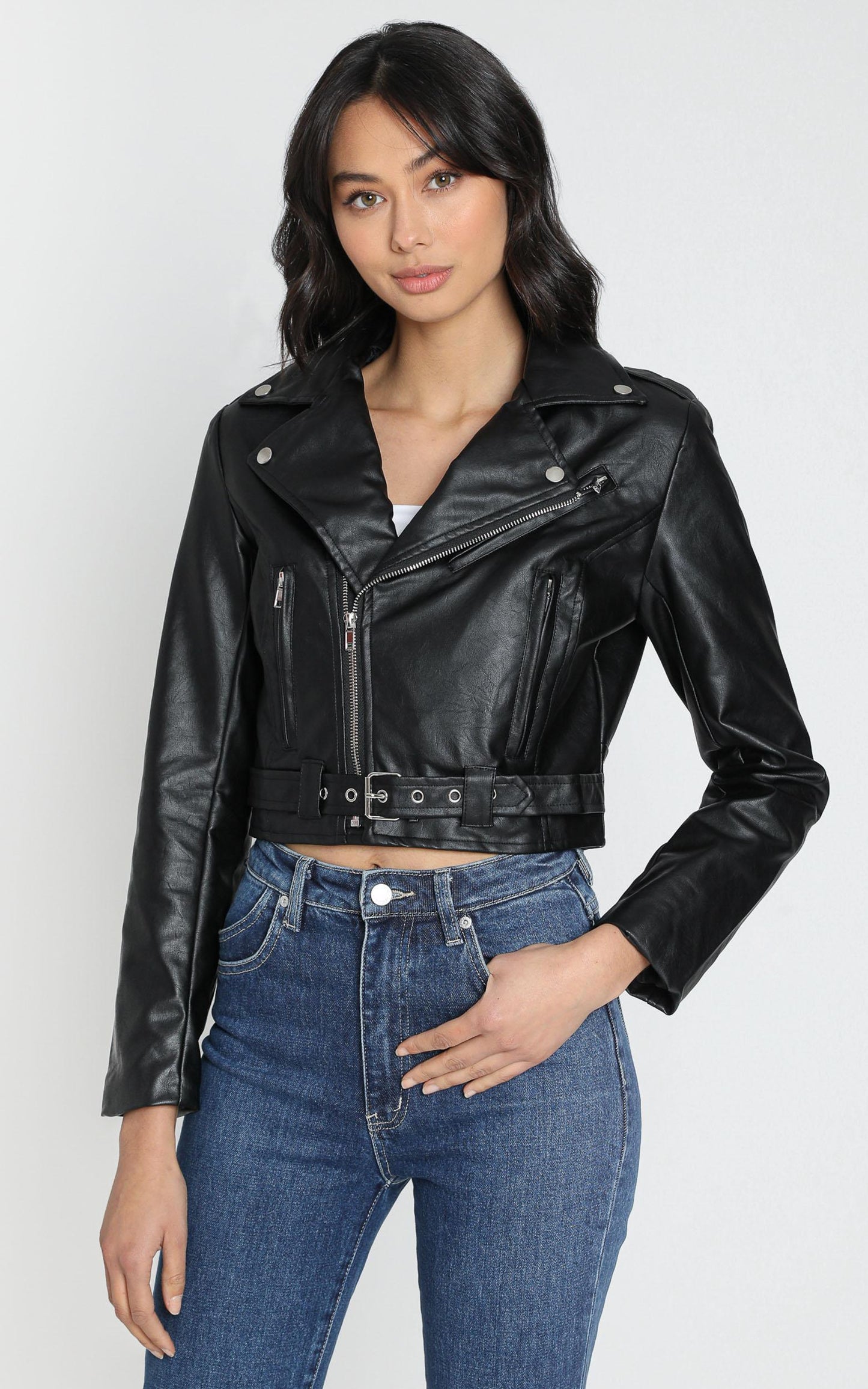 Arrow Jacket in Black Leatherette