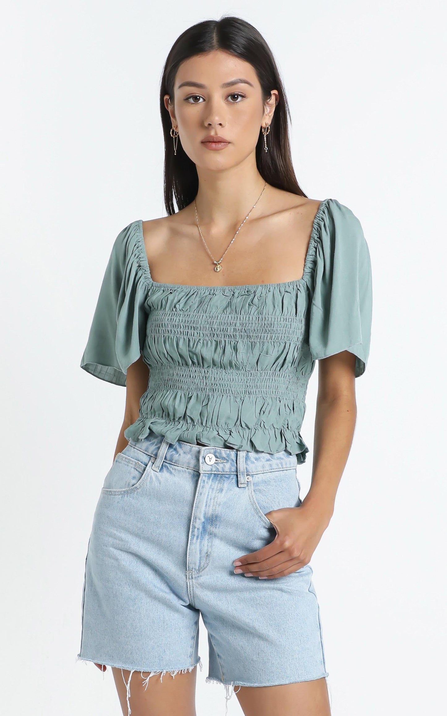 Jessalyn Top in Sage