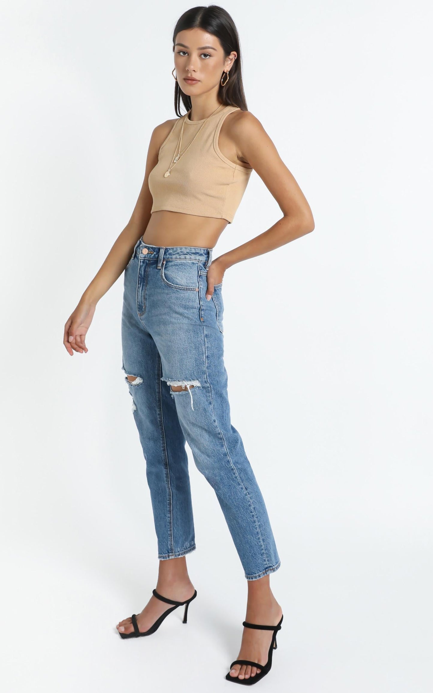 Jaelyn Top in Beige Rib