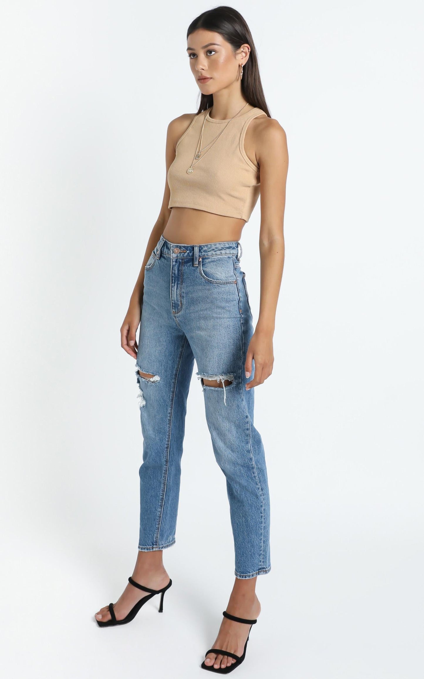 Jaelyn Top in Beige Rib