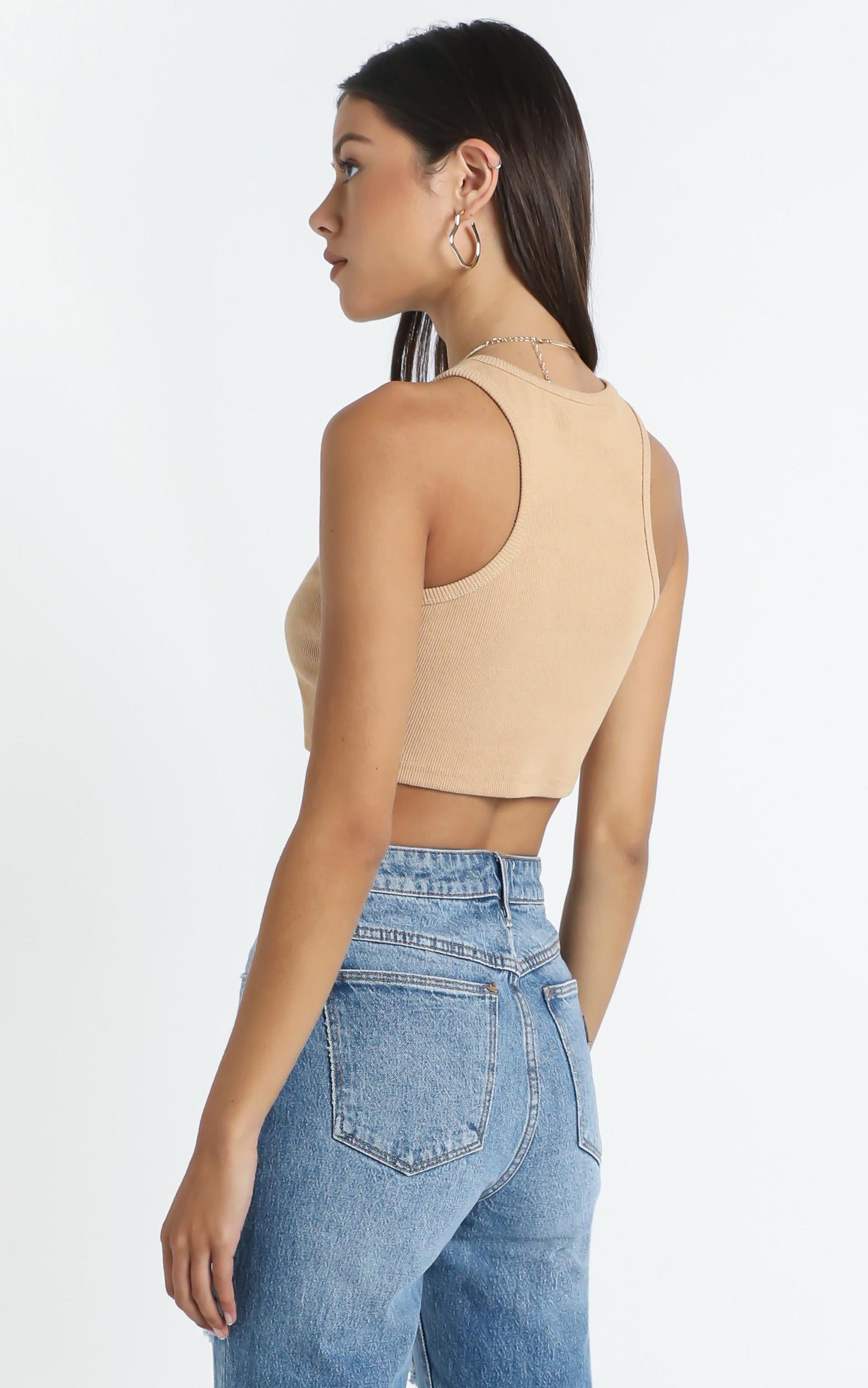 Jaelyn Top in Beige Rib