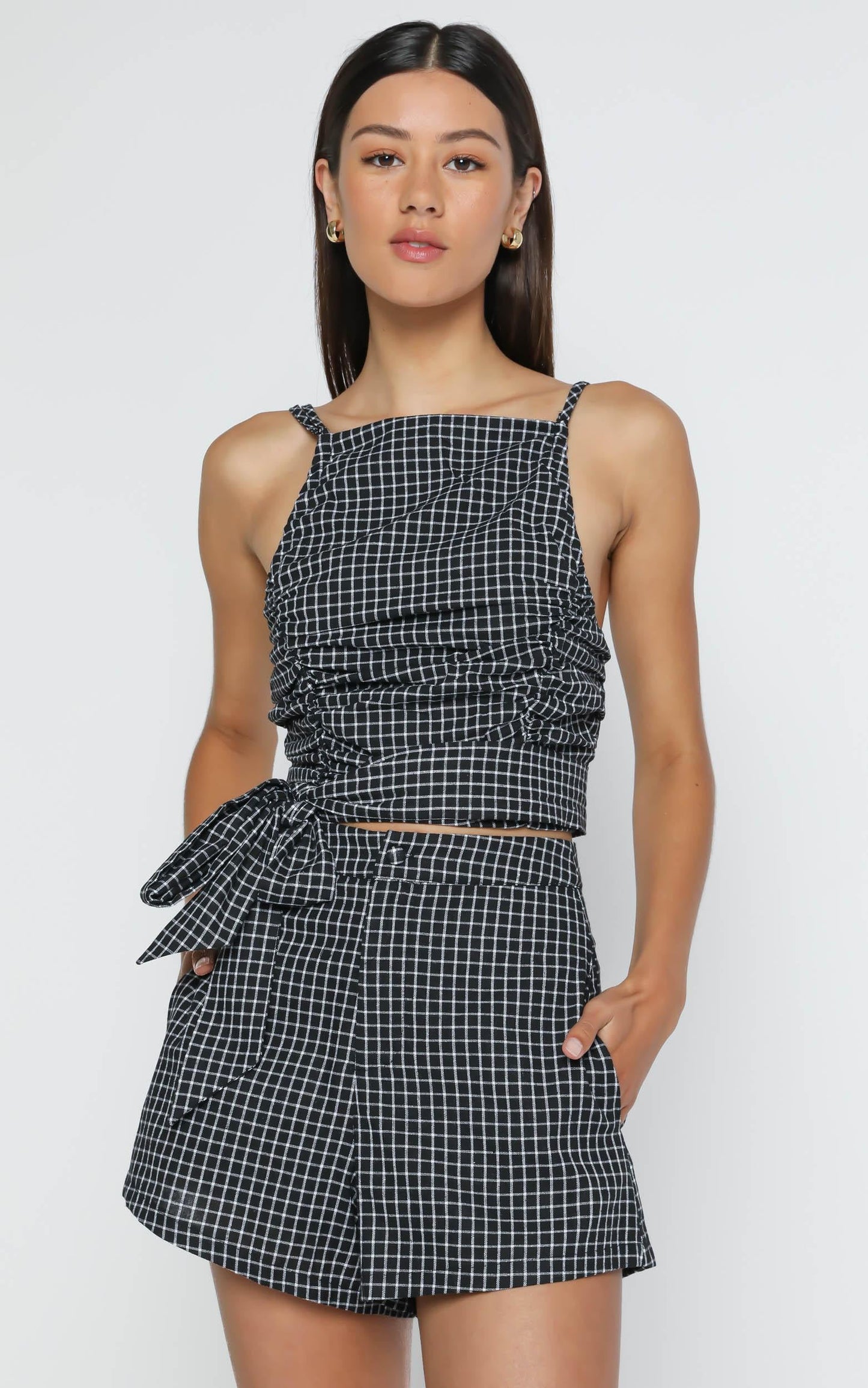 The Aura Camisole in Black Check