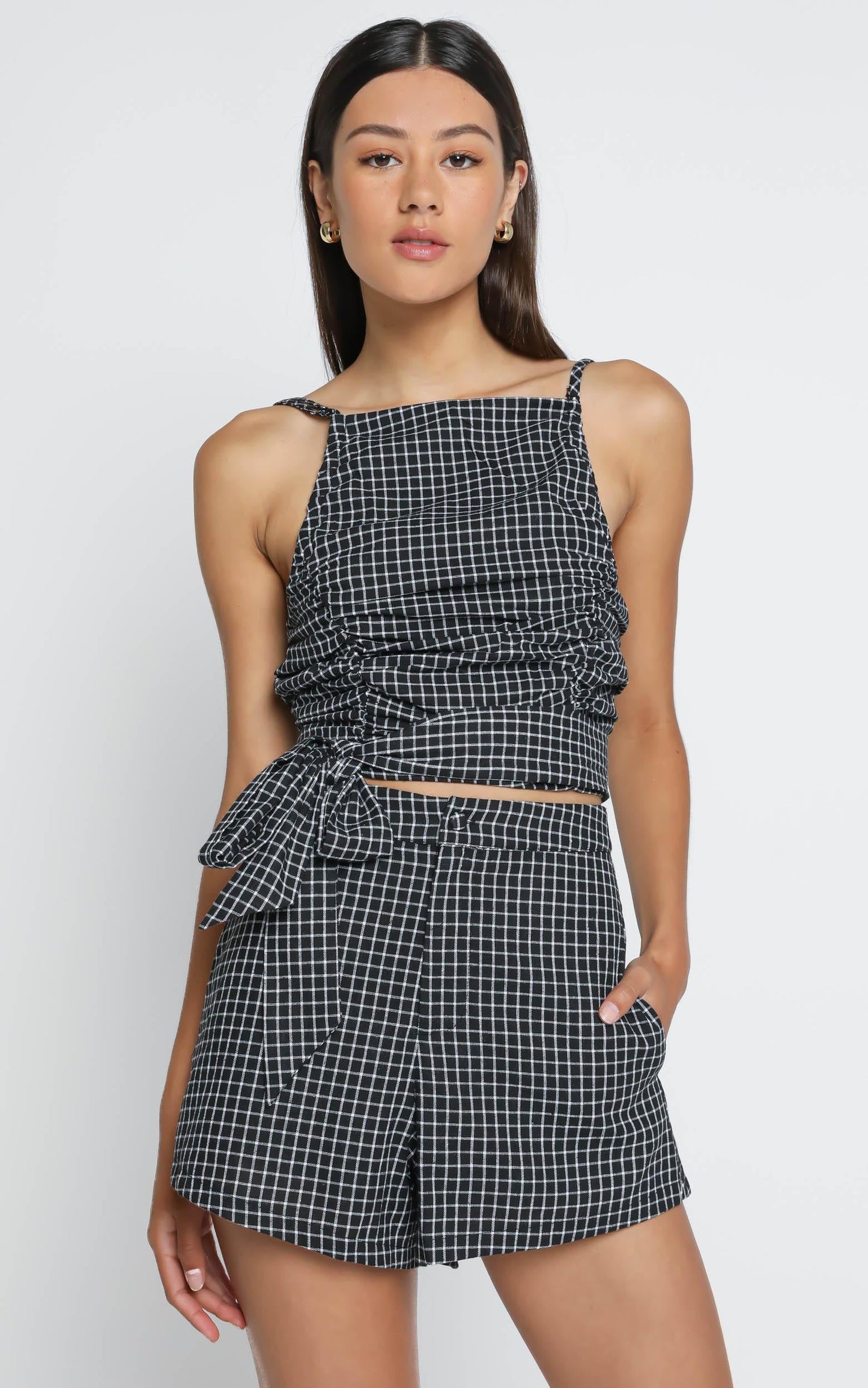The Aura Camisole in Black Check