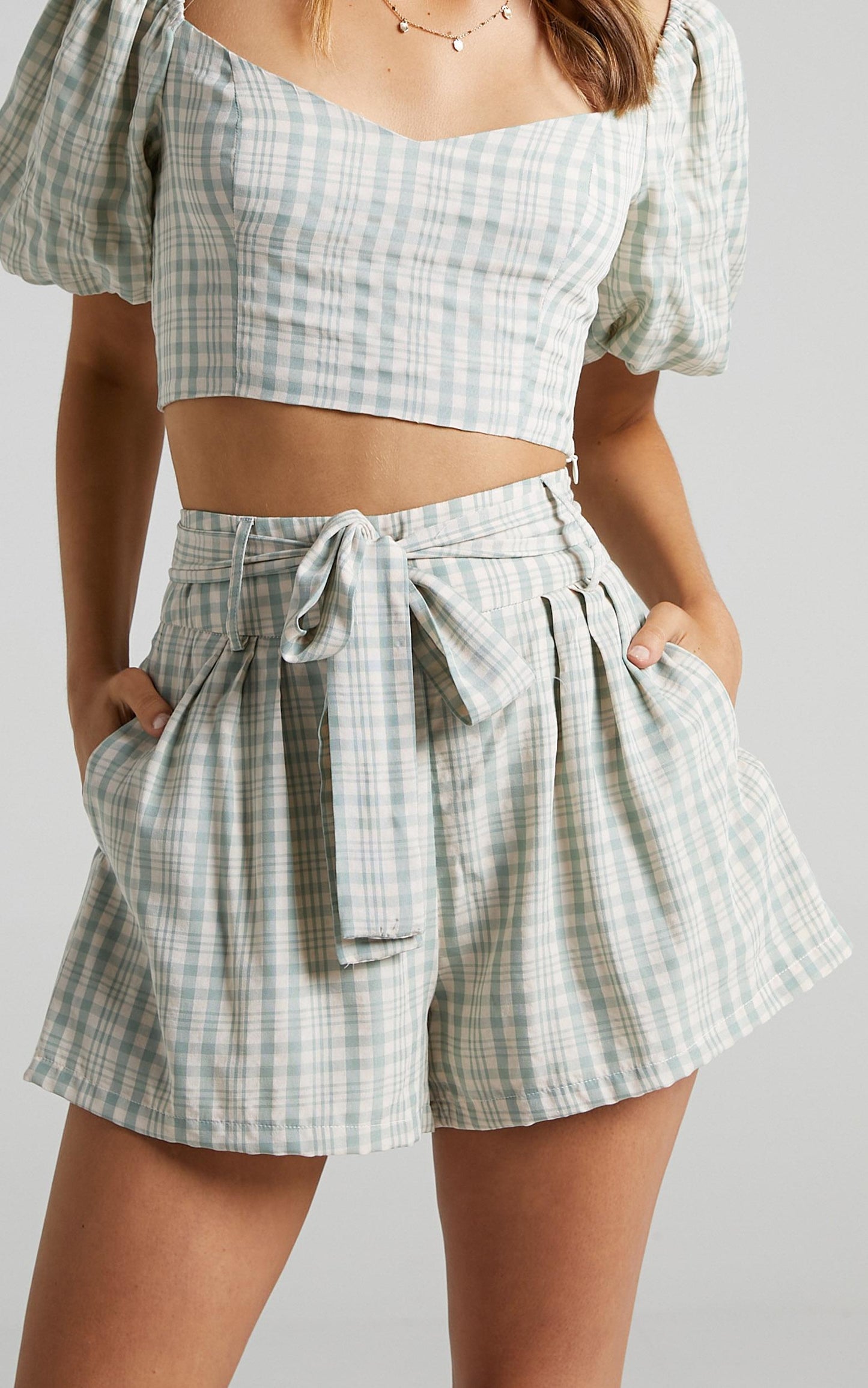 Jeyne Shorts in Sage Check