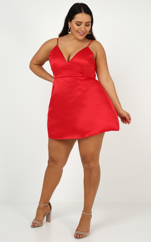 Same Old Love Dress In Red Satin
