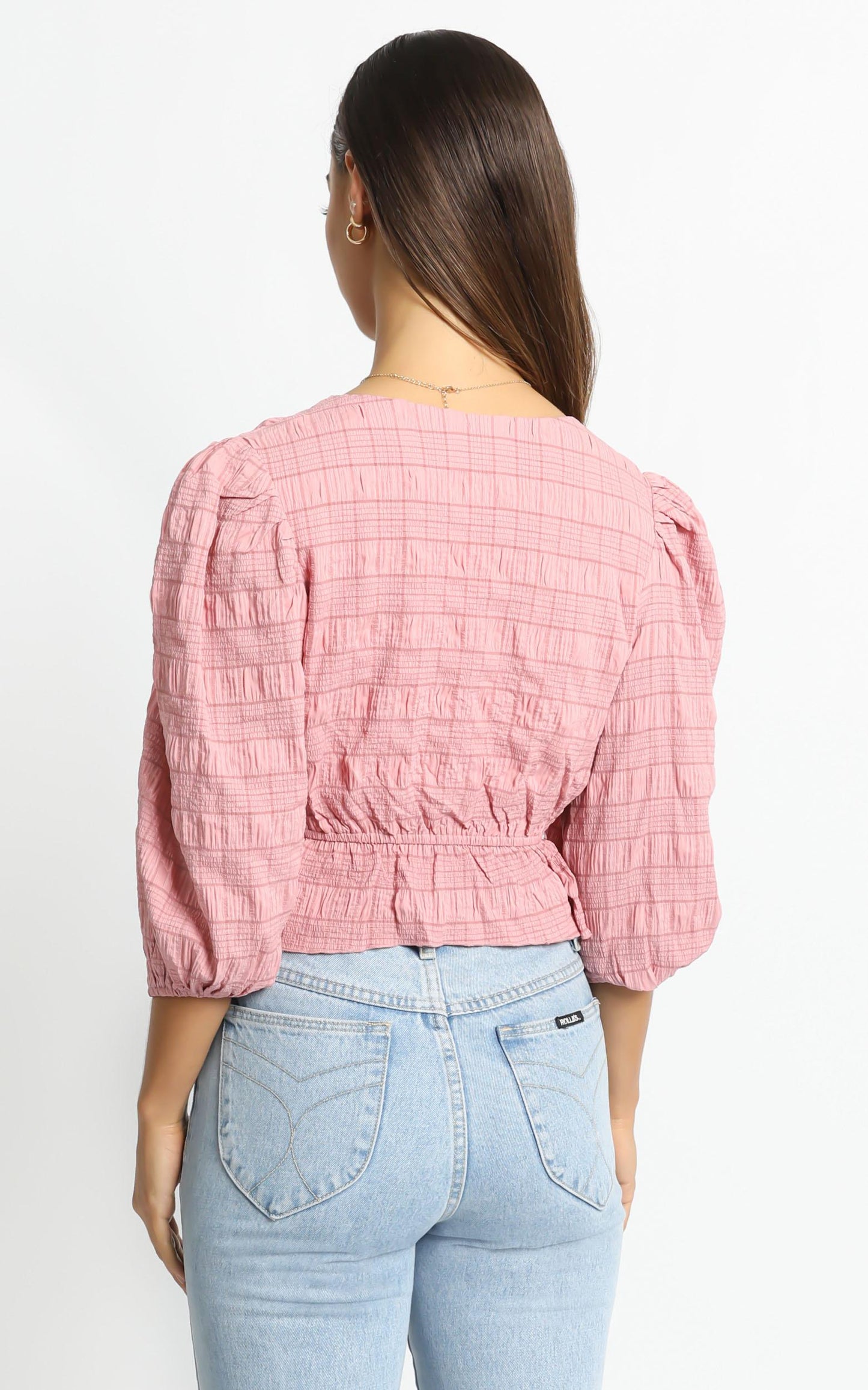 Sandee Top in Rose Check