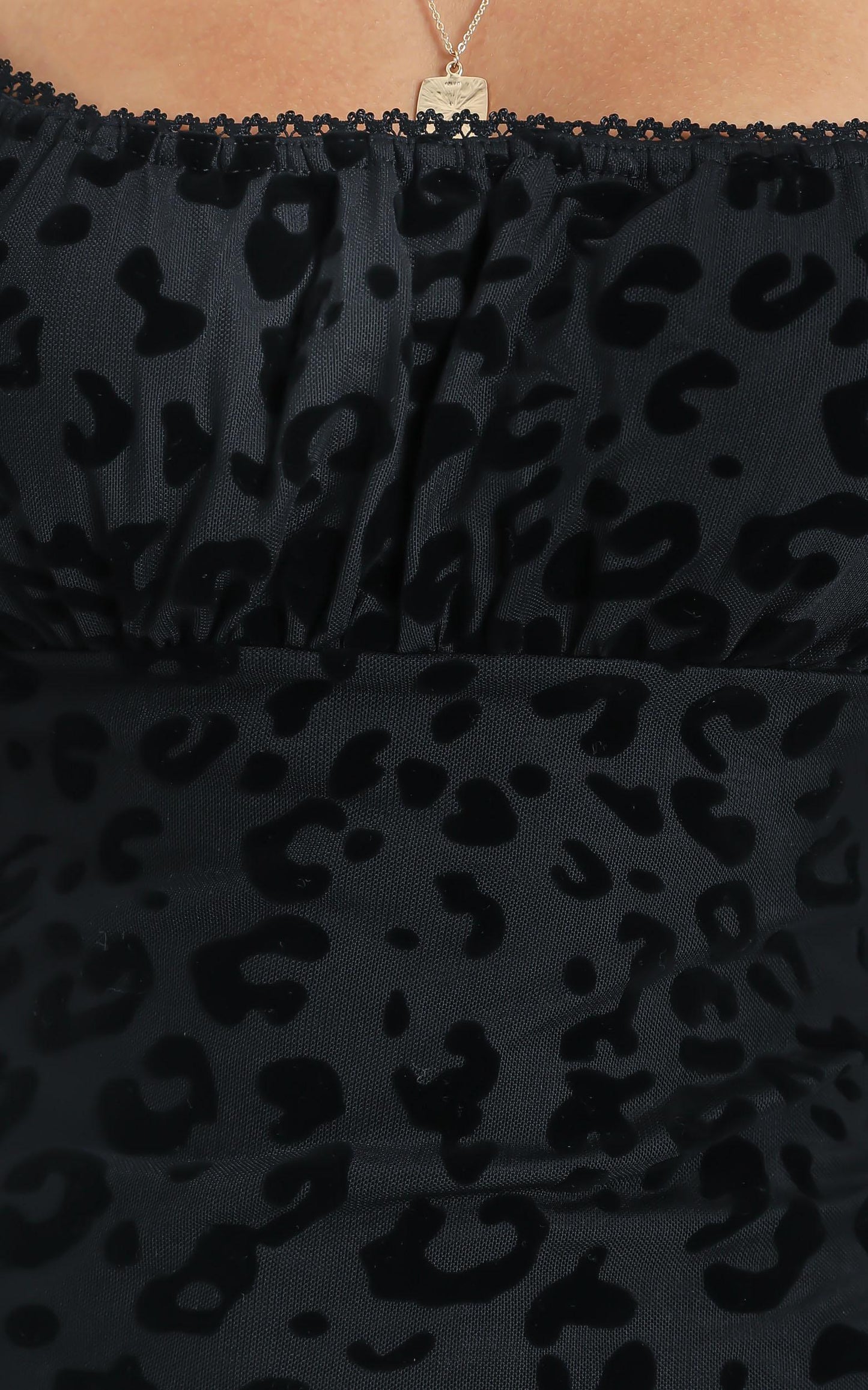 Savannah Burnout Mini Dress In Black Leopard