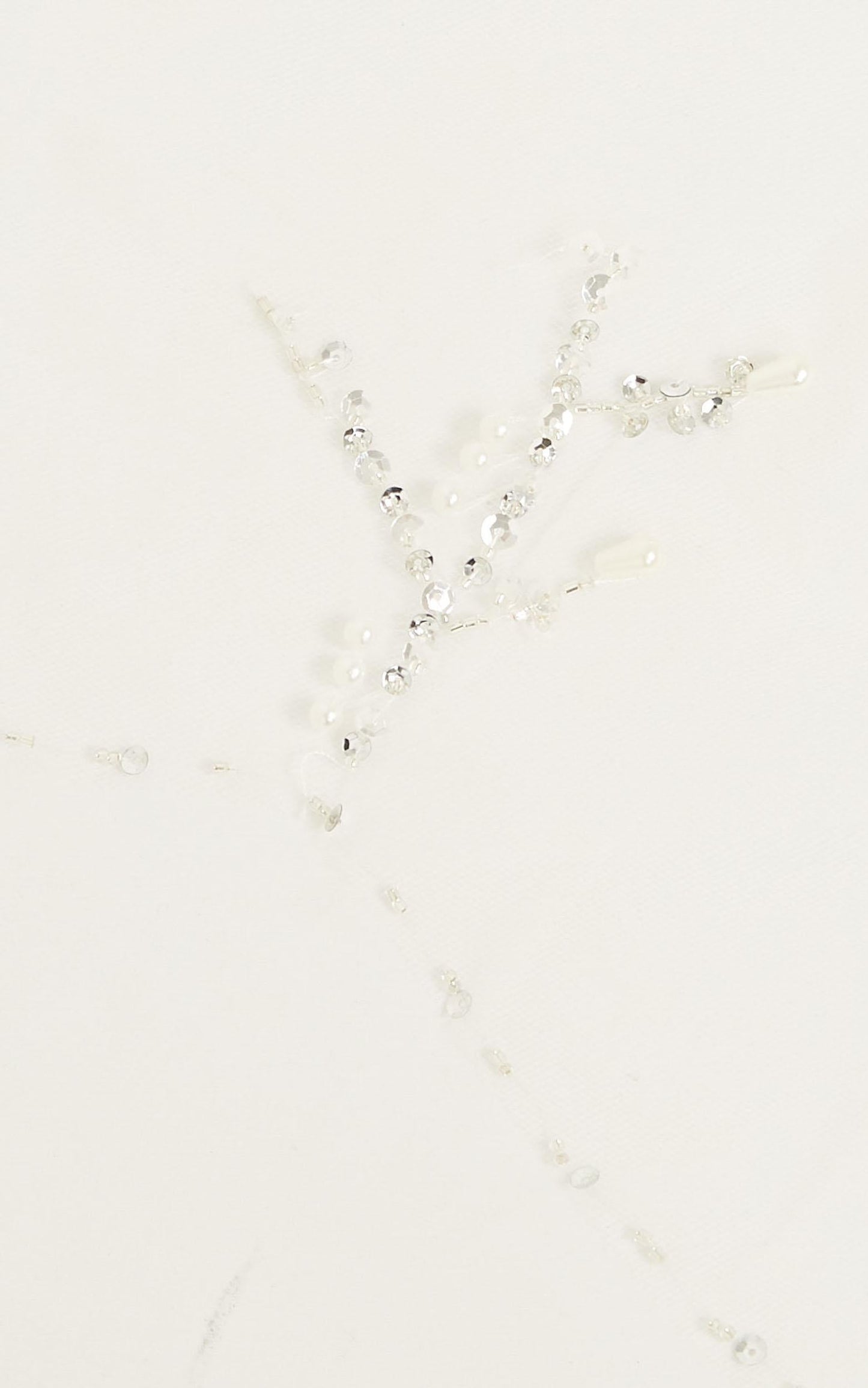 Say The Word Veil In White With Pearl Embellishment