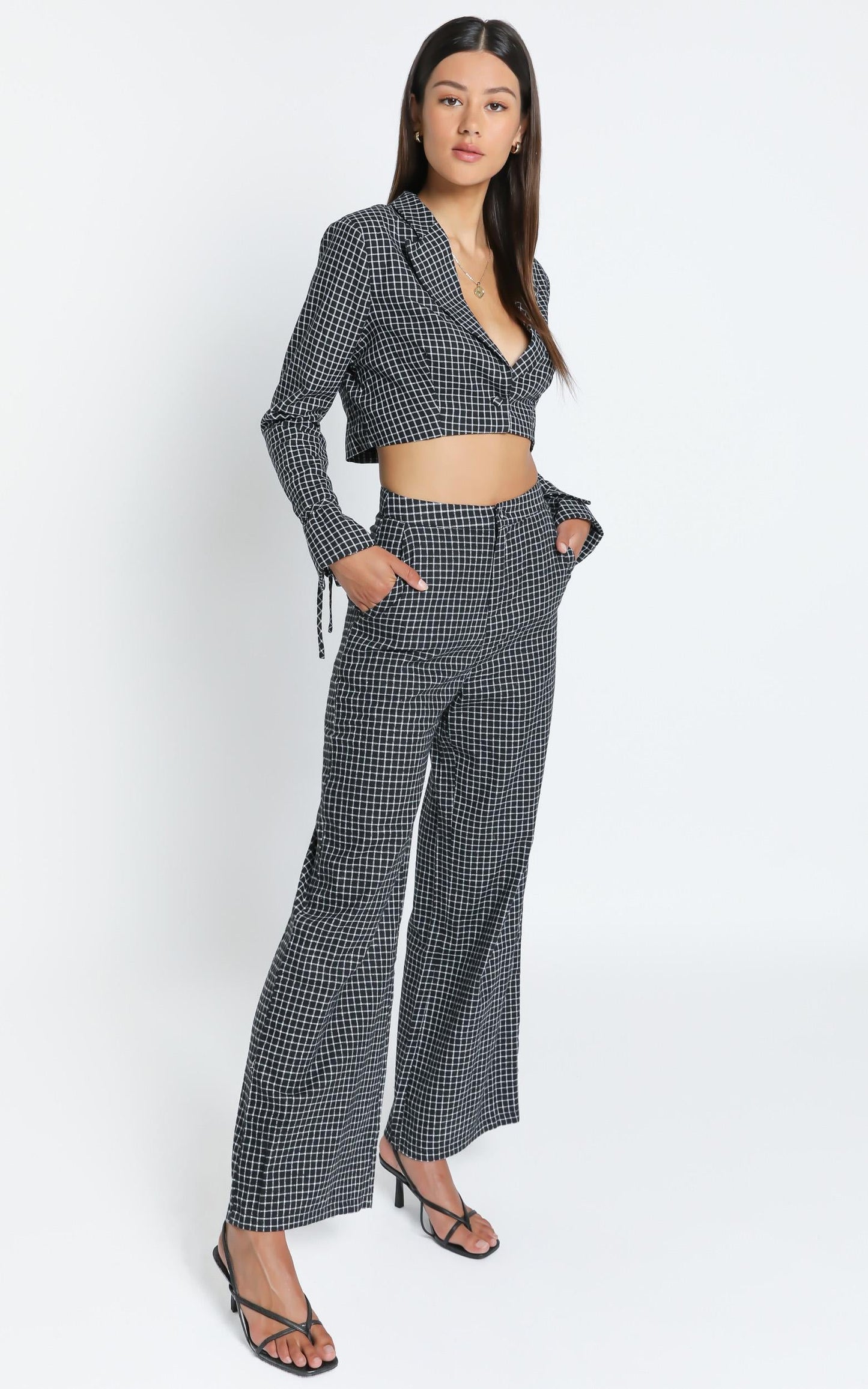 Kalina Pants in Black Check
