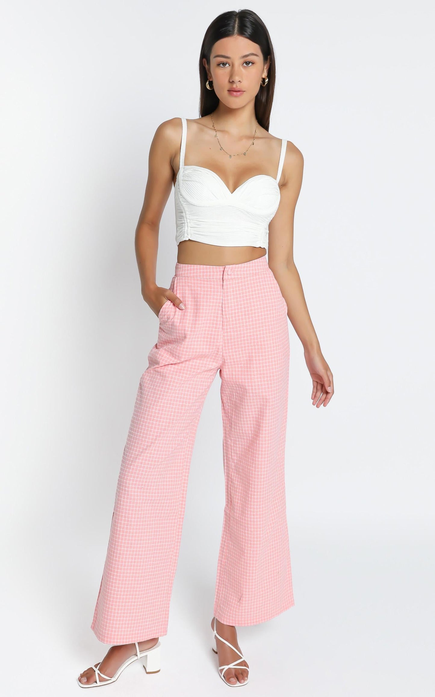 Kalina Pants in Pink Check