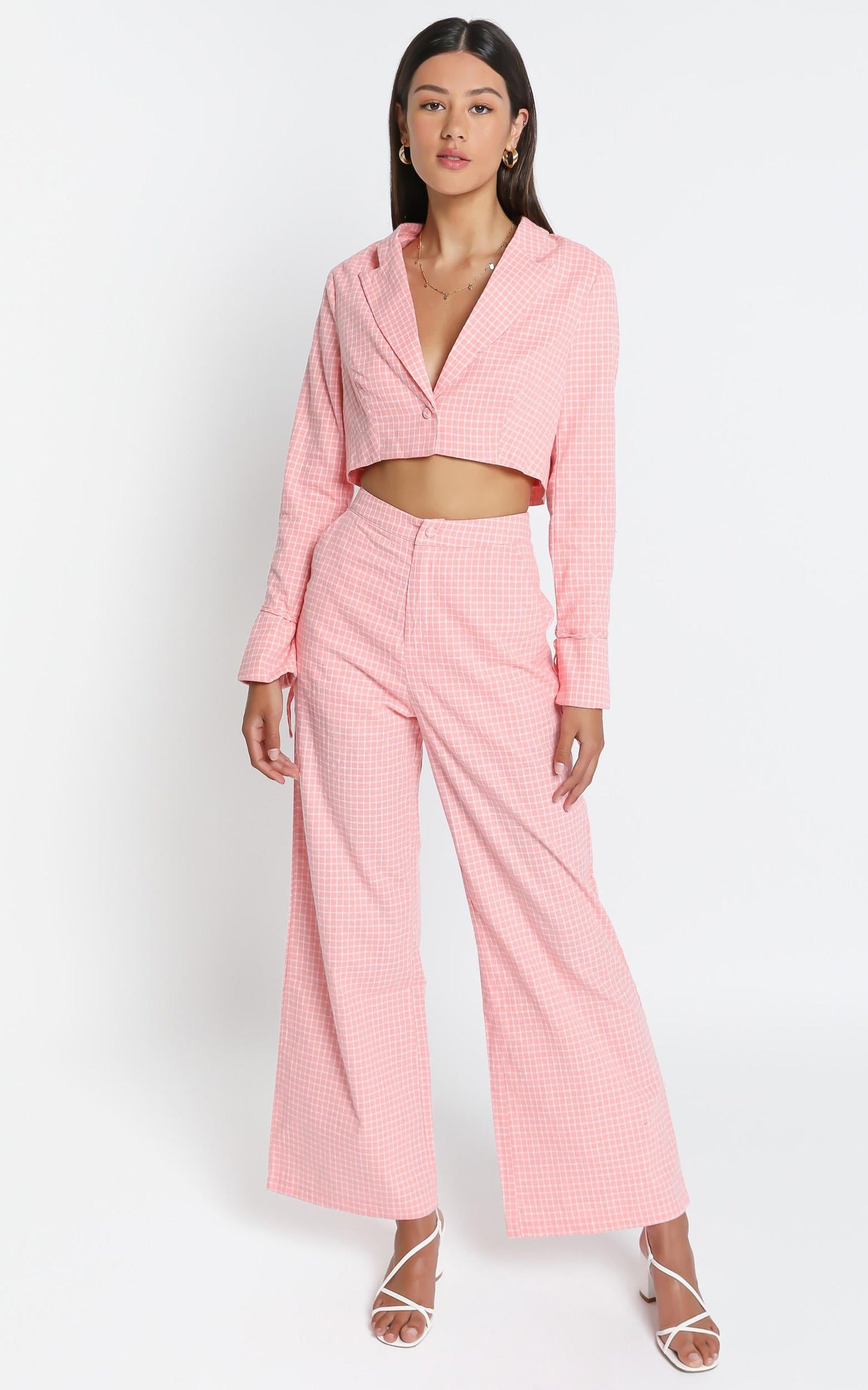 Kalina Pants in Pink Check