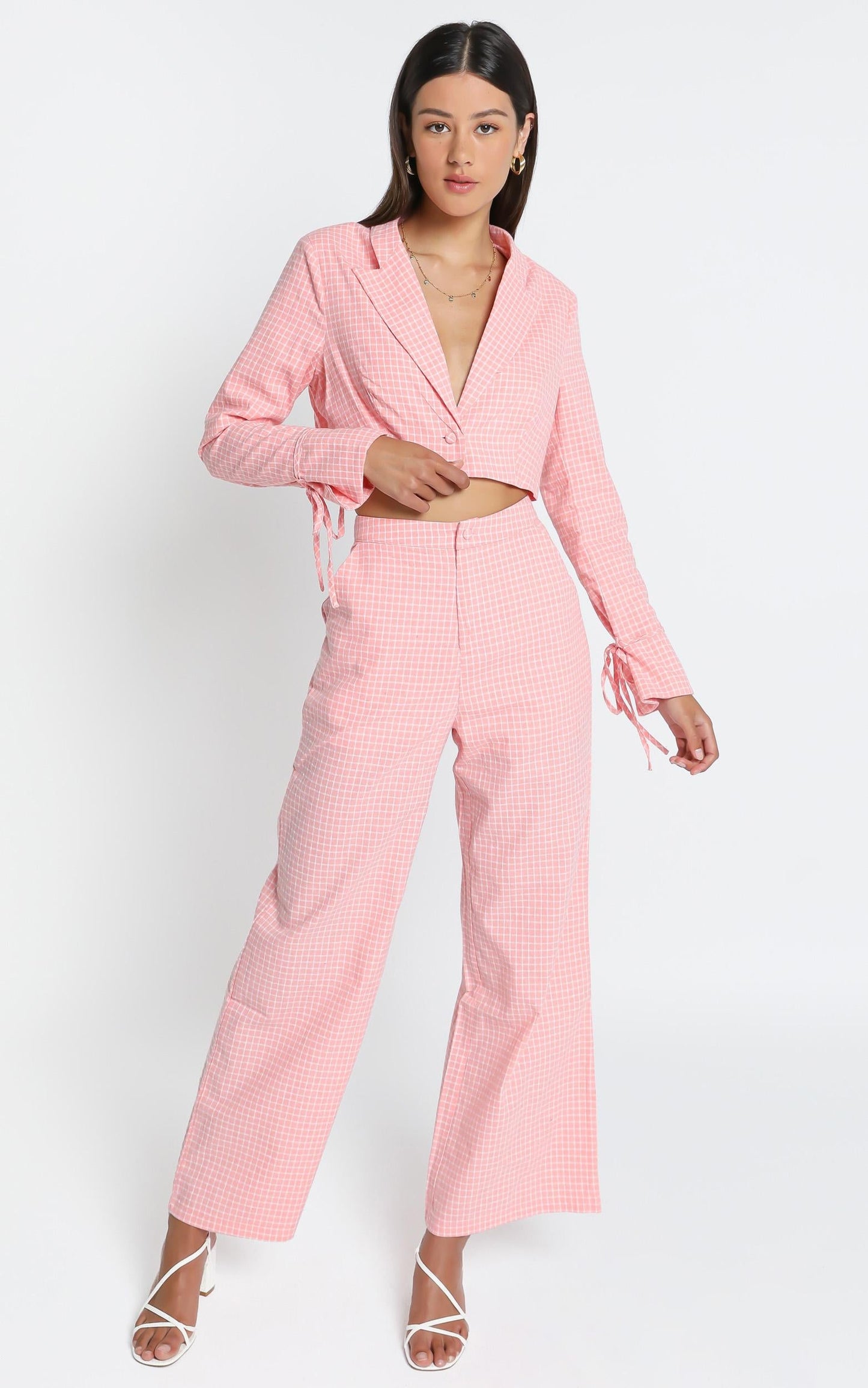 Kalina Pants in Pink Check