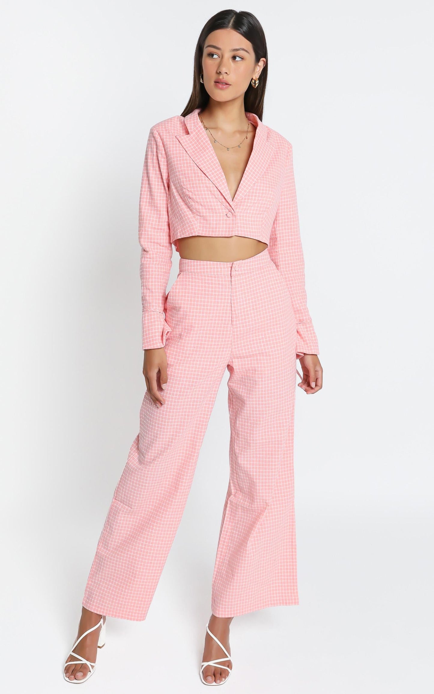 Kalina Pants in Pink Check