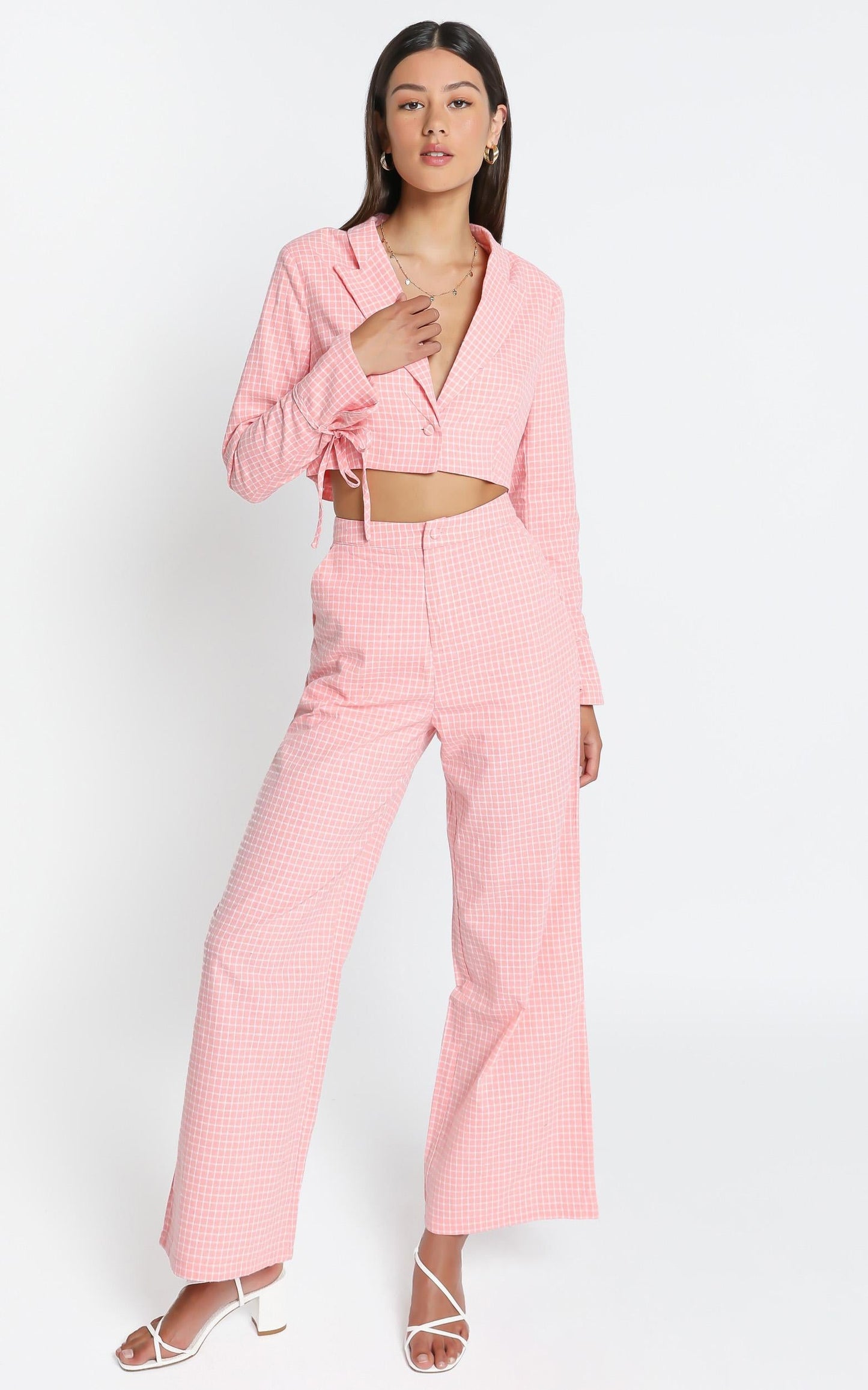 Kalina Pants in Pink Check