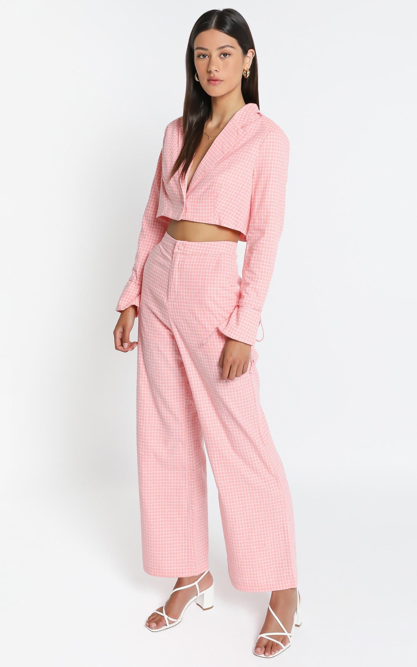 Kalina Pants in Pink Check