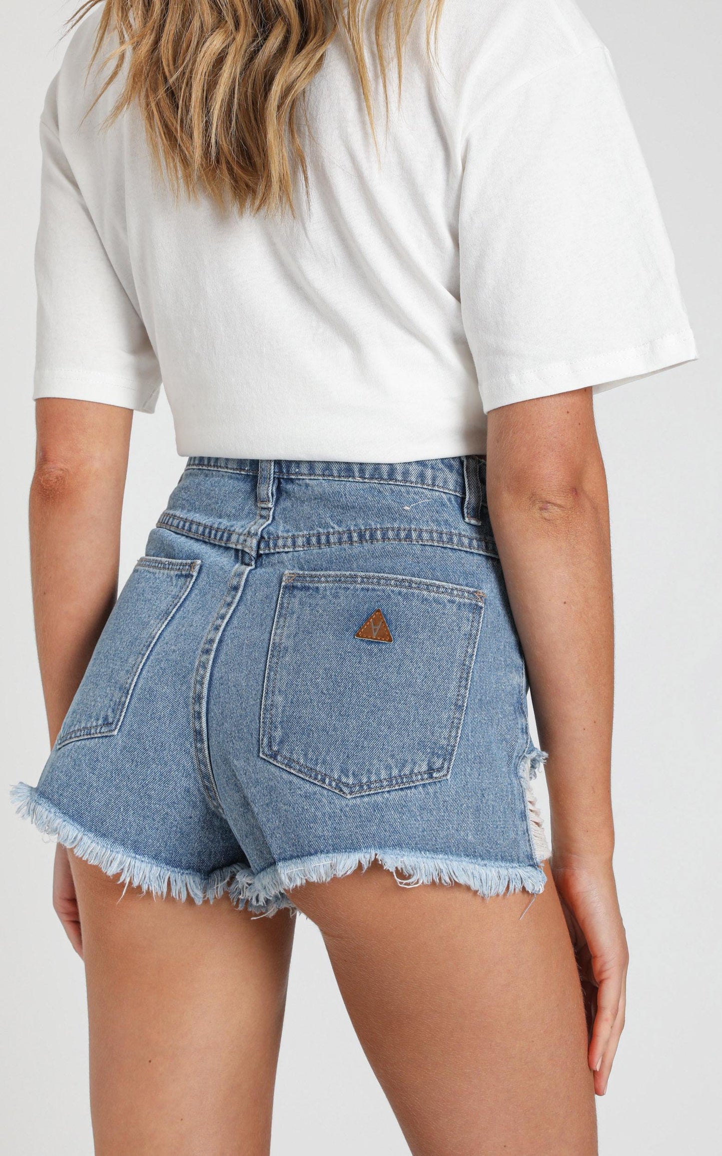 Abrand - A High Relaxed Denim Shorts in Salty Blue