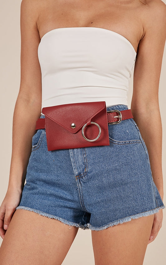 Space Between Us waist bag in red