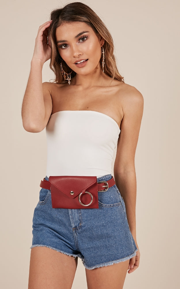 Space Between Us waist bag in red
