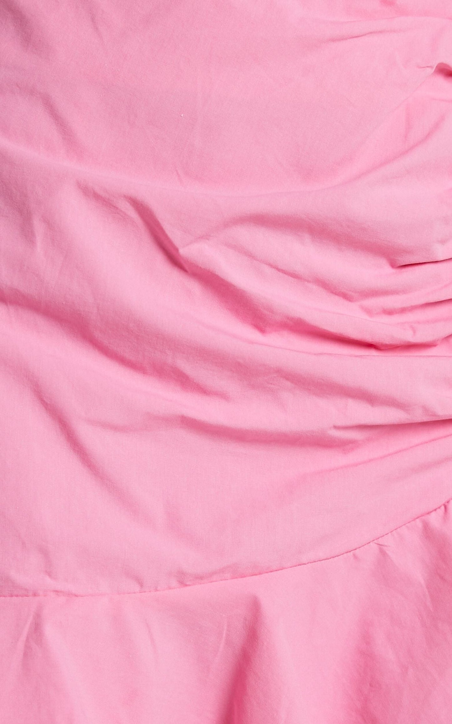 Astarte Two Piece Set - Puff Sleeve Crop Top and Ruched Mini Skirt Set in Bubblegum Pink