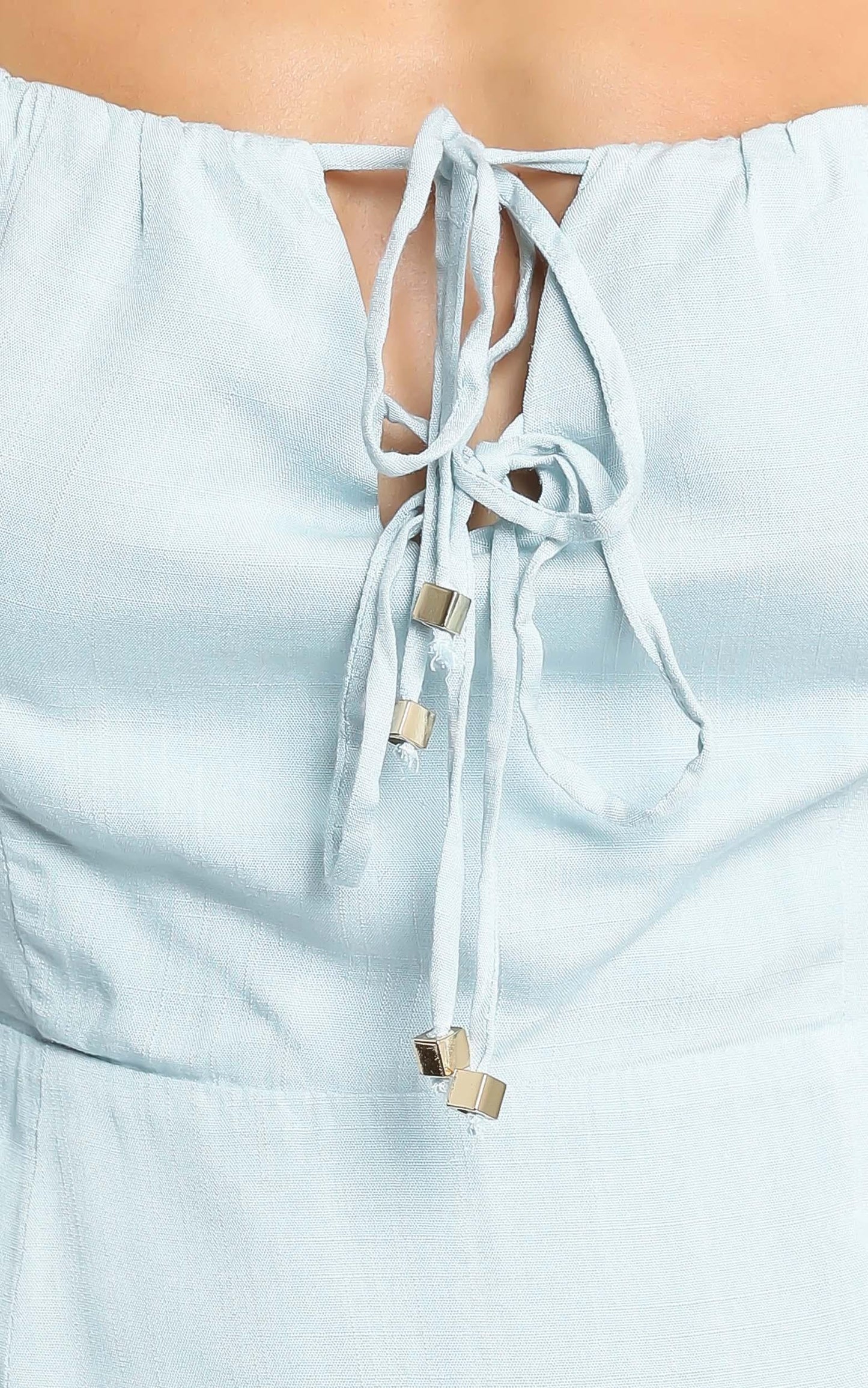 Ansel Dress in Blue Linen Look