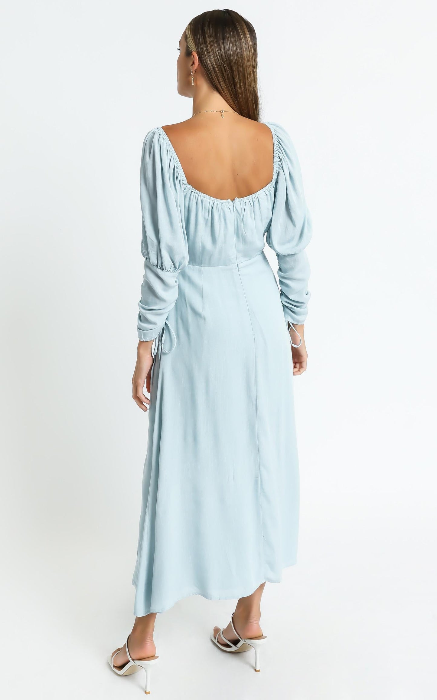 Ansel Dress in Blue Linen Look