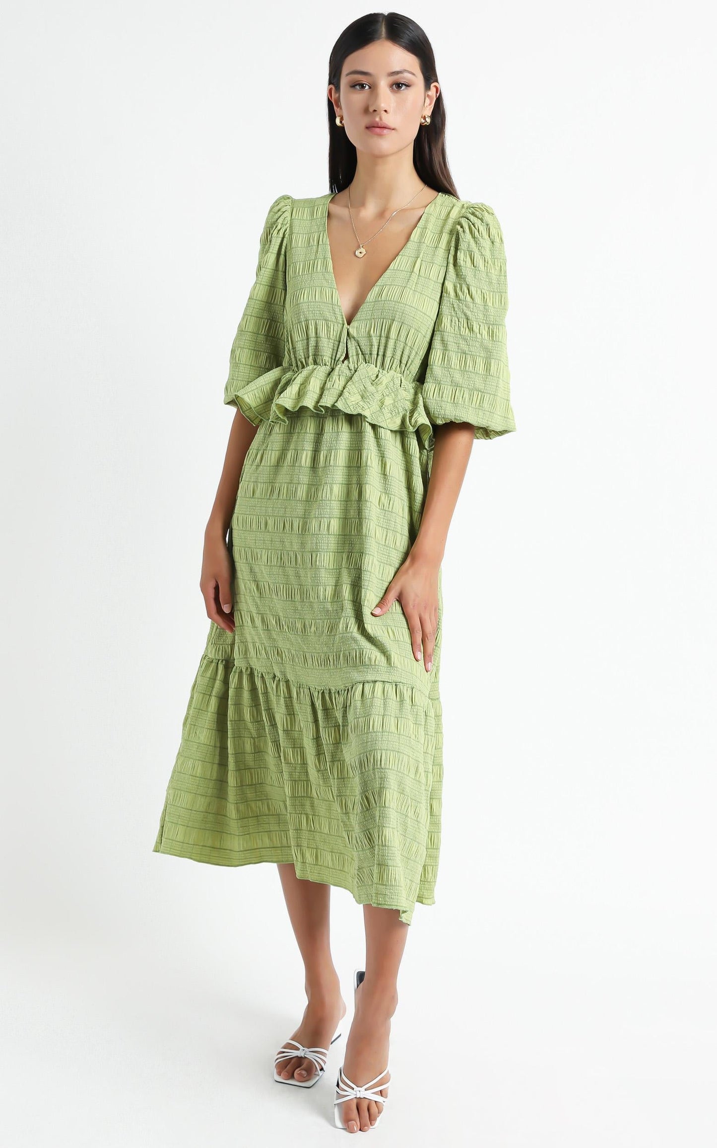 Addilyn Dress in Green Check