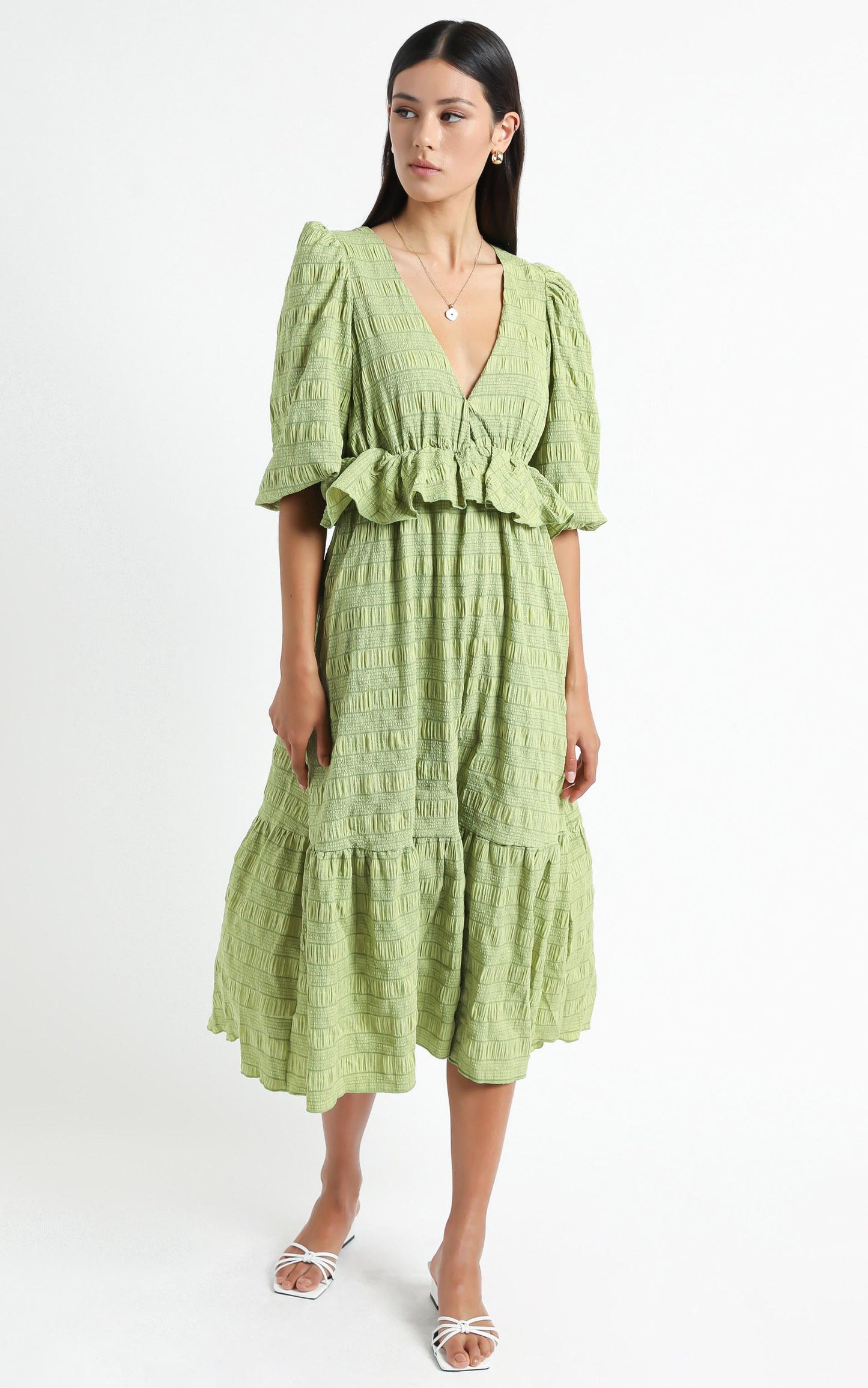 Addilyn Dress in Green Check