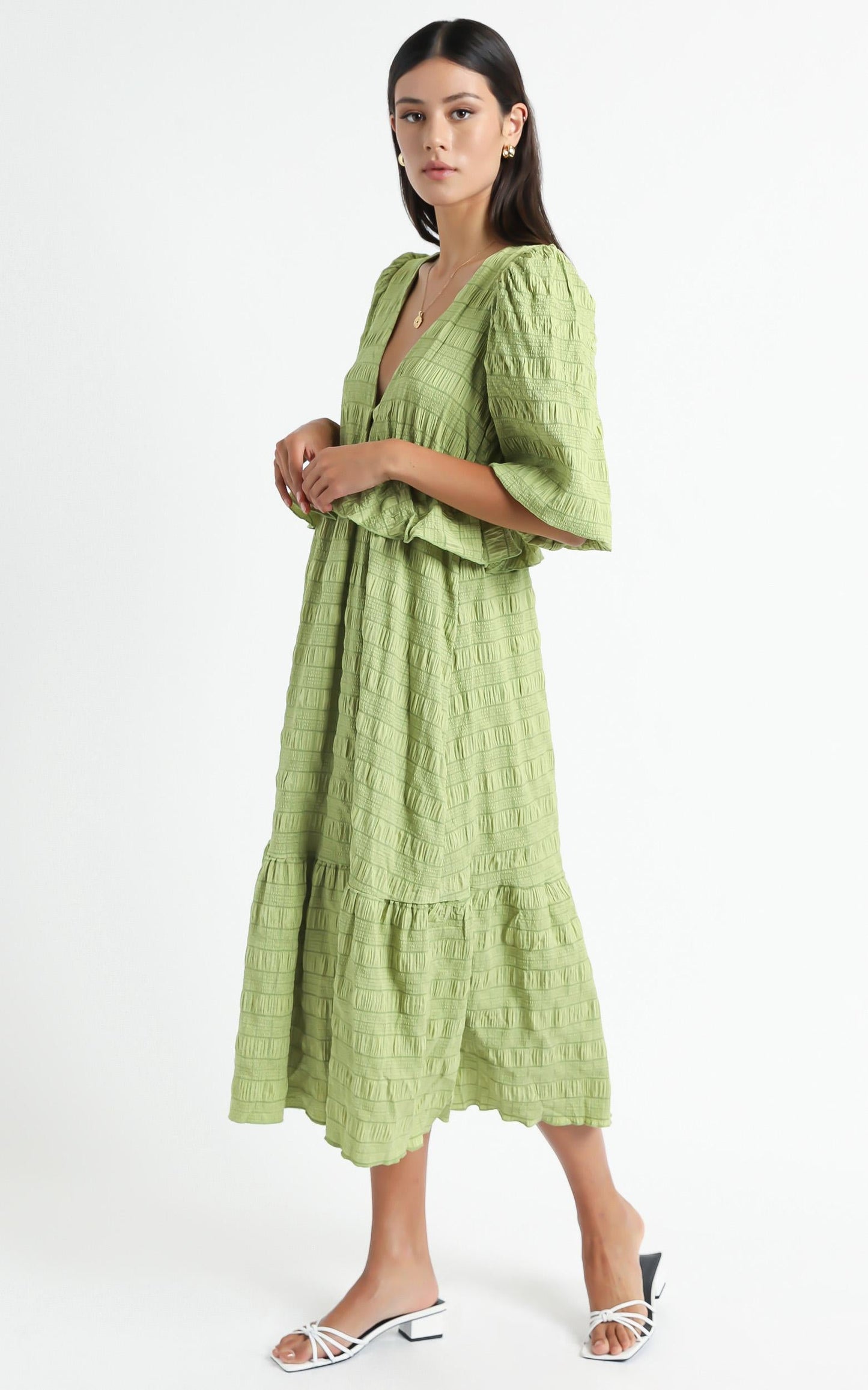 Addilyn Dress in Green Check