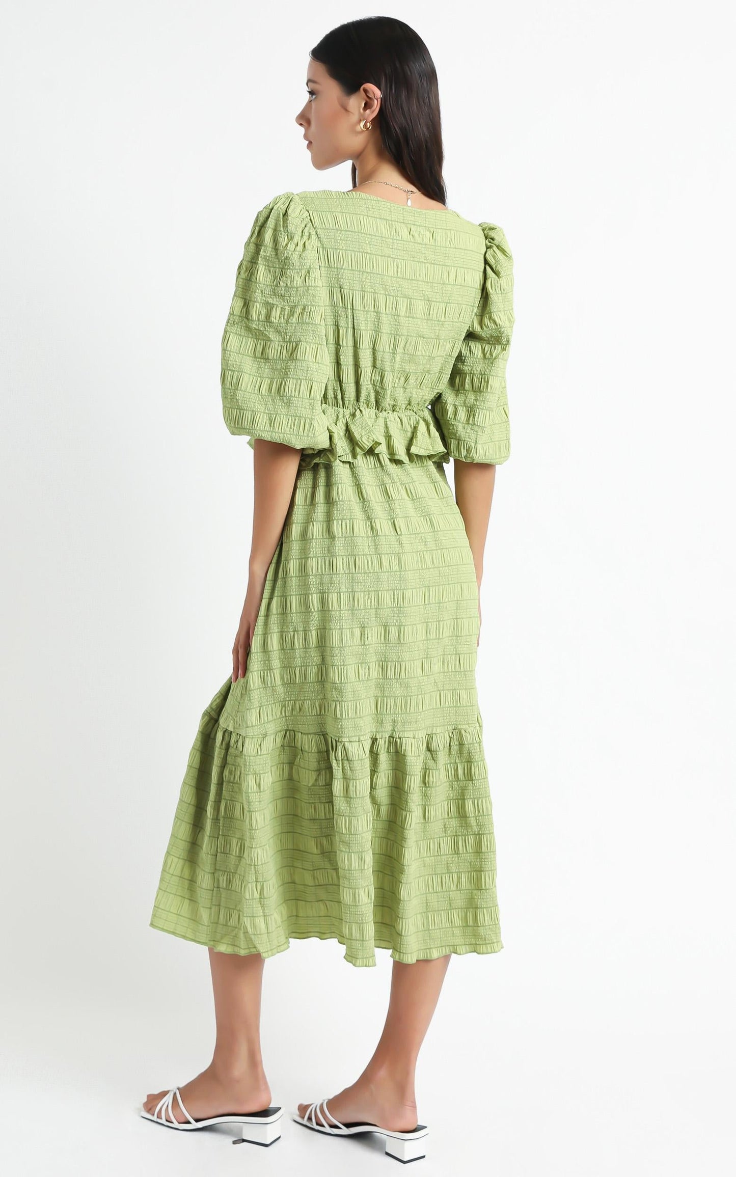 Addilyn Dress in Green Check