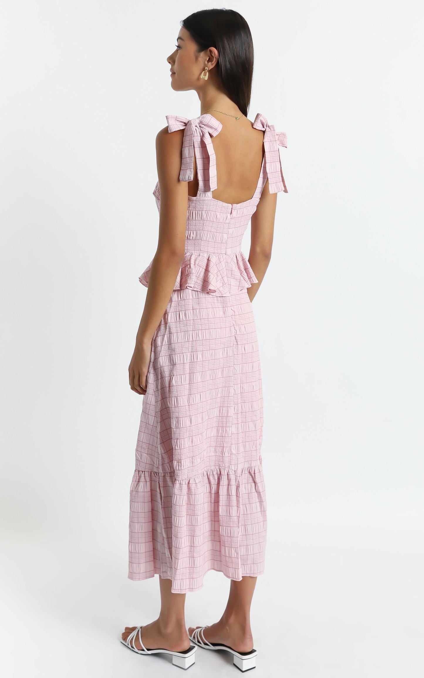 Alane Dress in Blush Check
