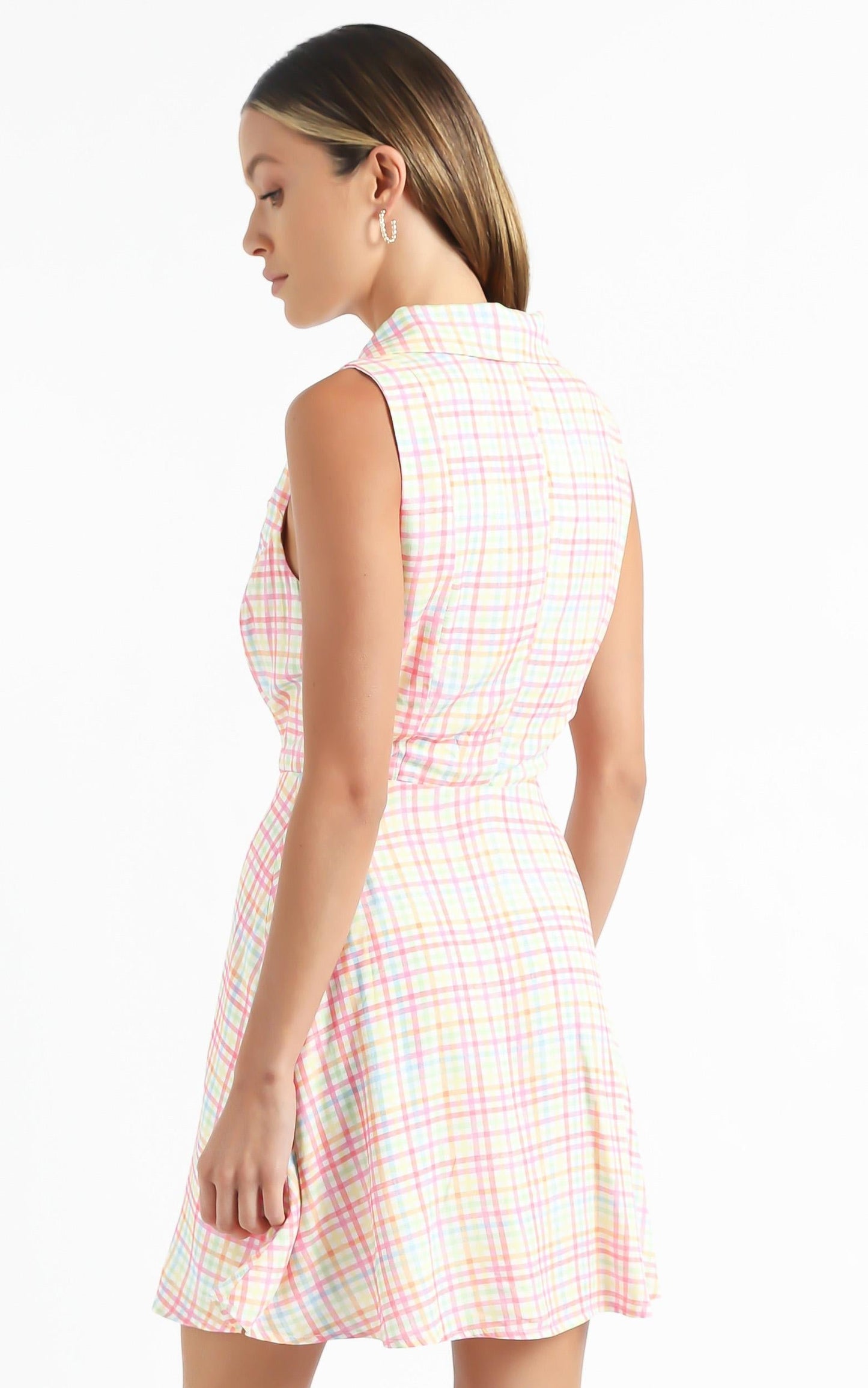 Nimos Dress in Rainbow Check